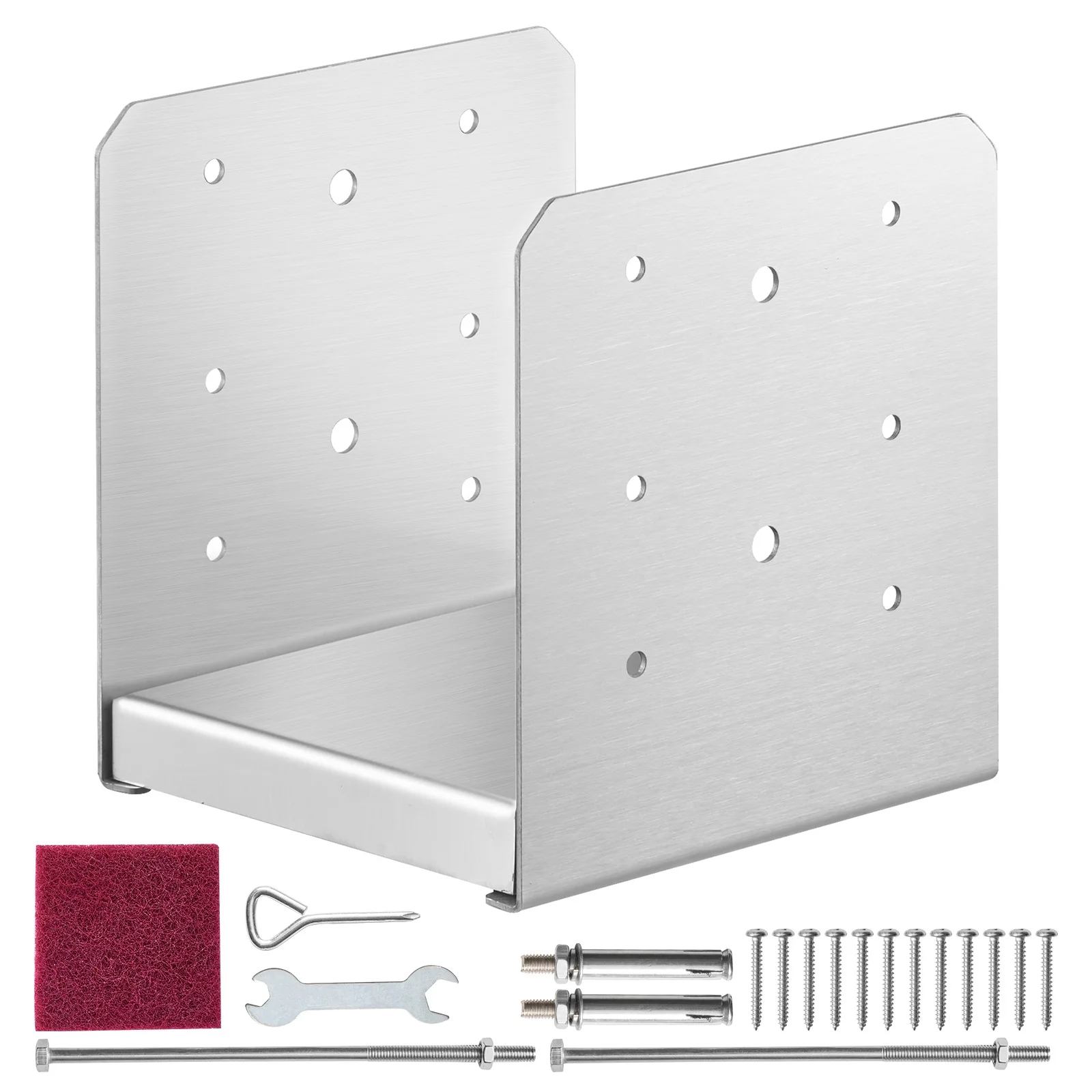 SKYSHALO 1Pcs 6x6 Concrete Deck Post Anchor Base Adjustable Metal Post Bracket Post Base