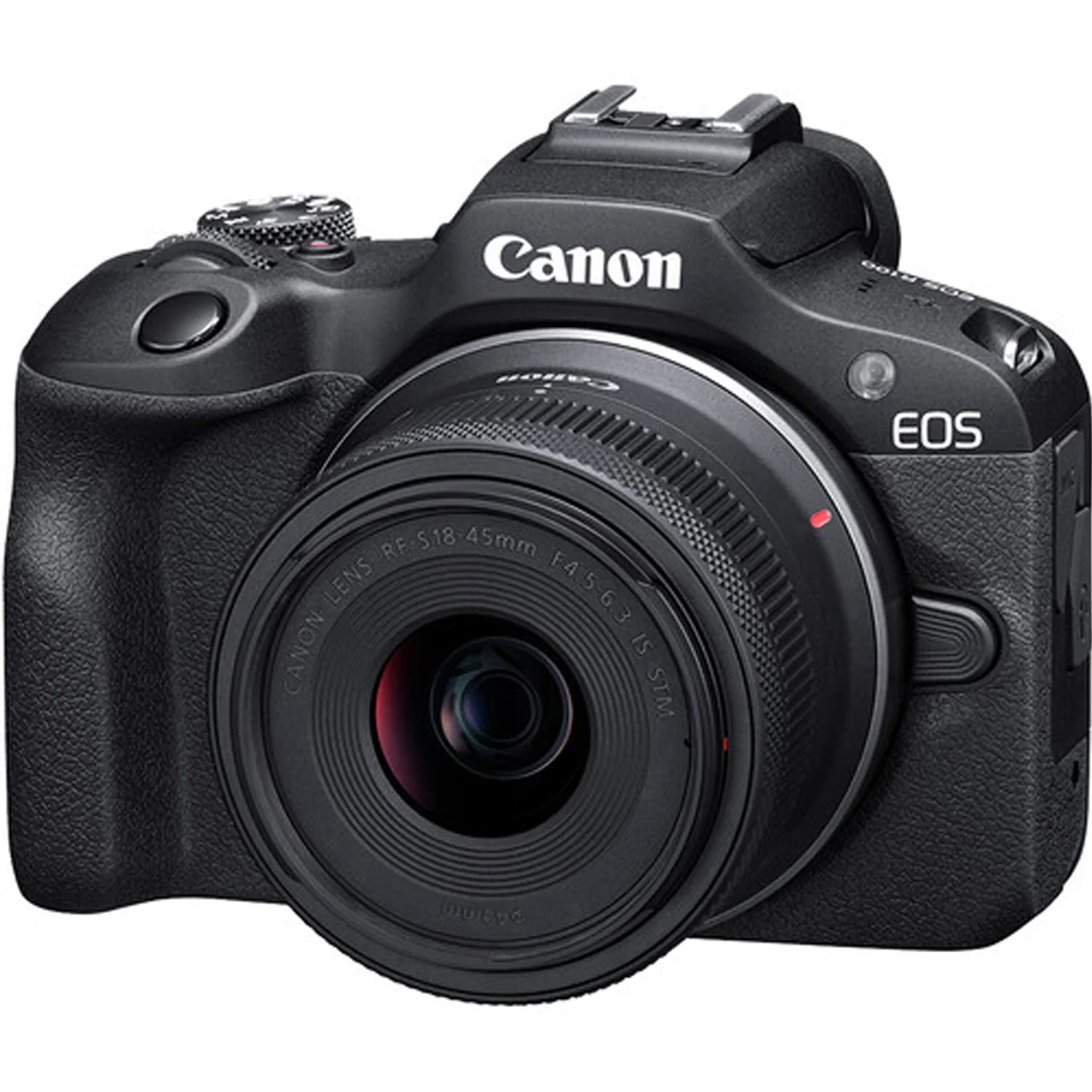 Canon EOS R100 Mirrorless Camera with Canon RF-S 18-45mm f/4.5-6.3 IS STM Lens + 2pc 64GB Memory Cards + Tripod + Flash + Filters & More