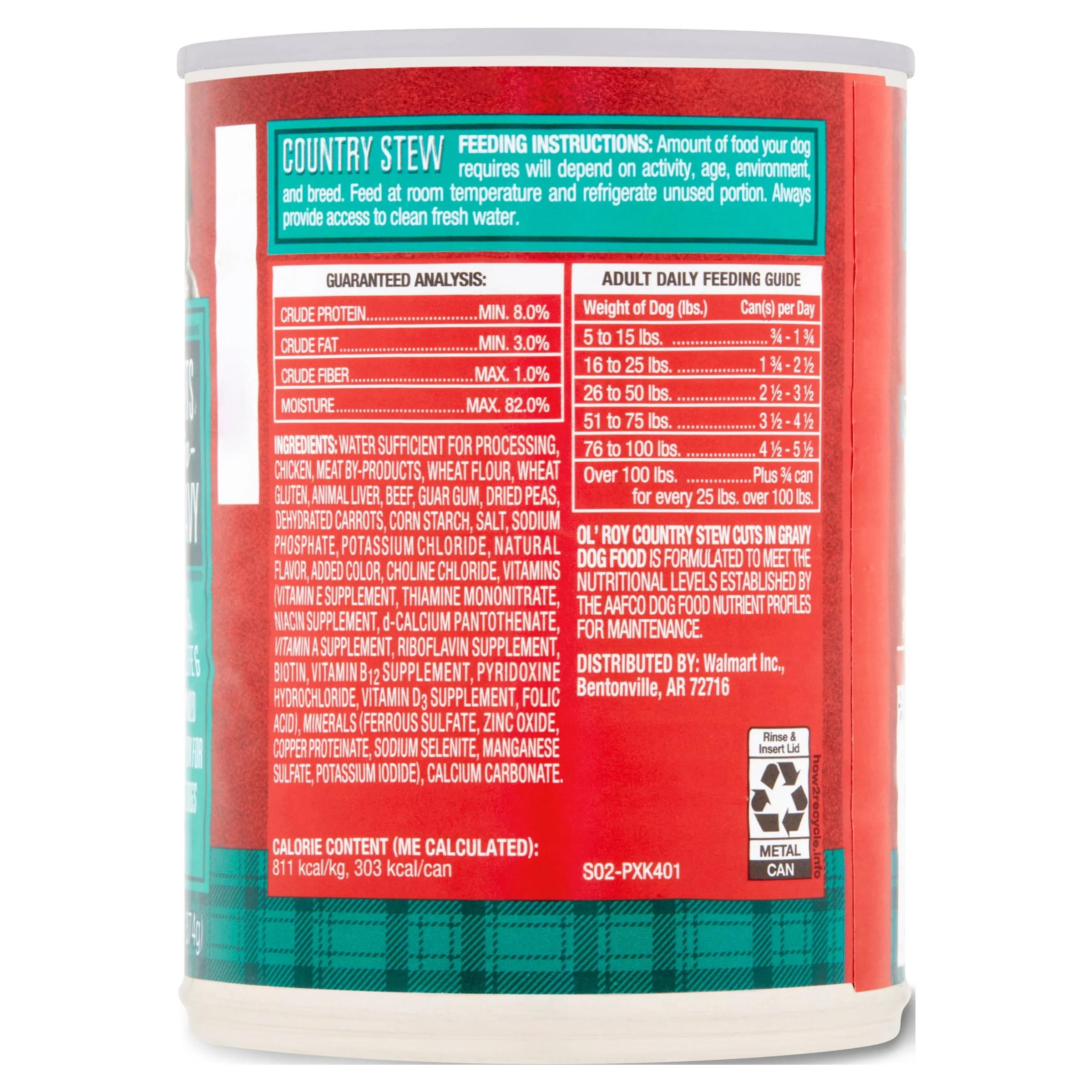 (4 pack) Ol' Roy Country Stew Cuts in Gravy Wet Dog Food, 13.2 oz Can