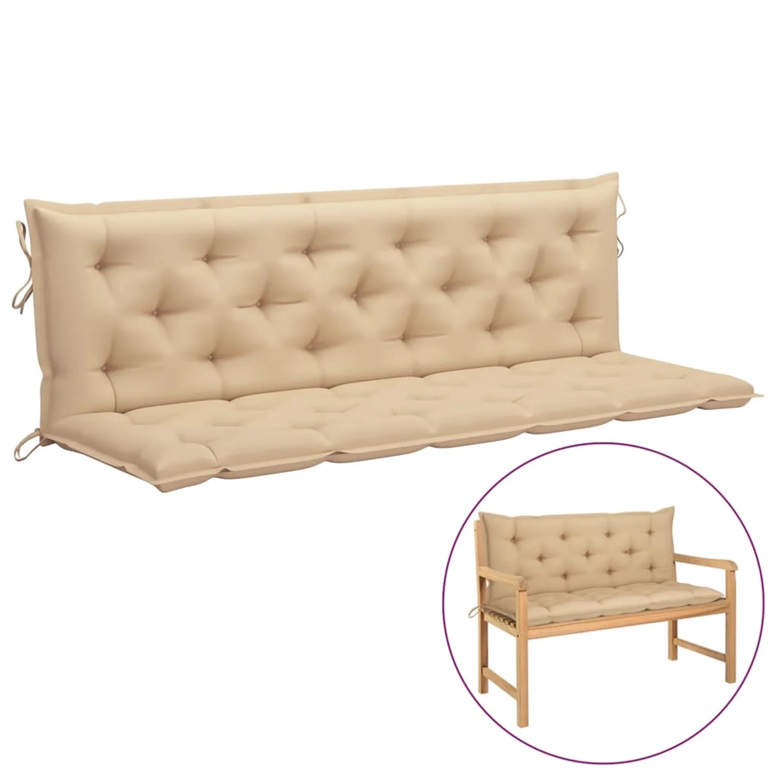 Anself Garden Bench Cushion Beige 70.9