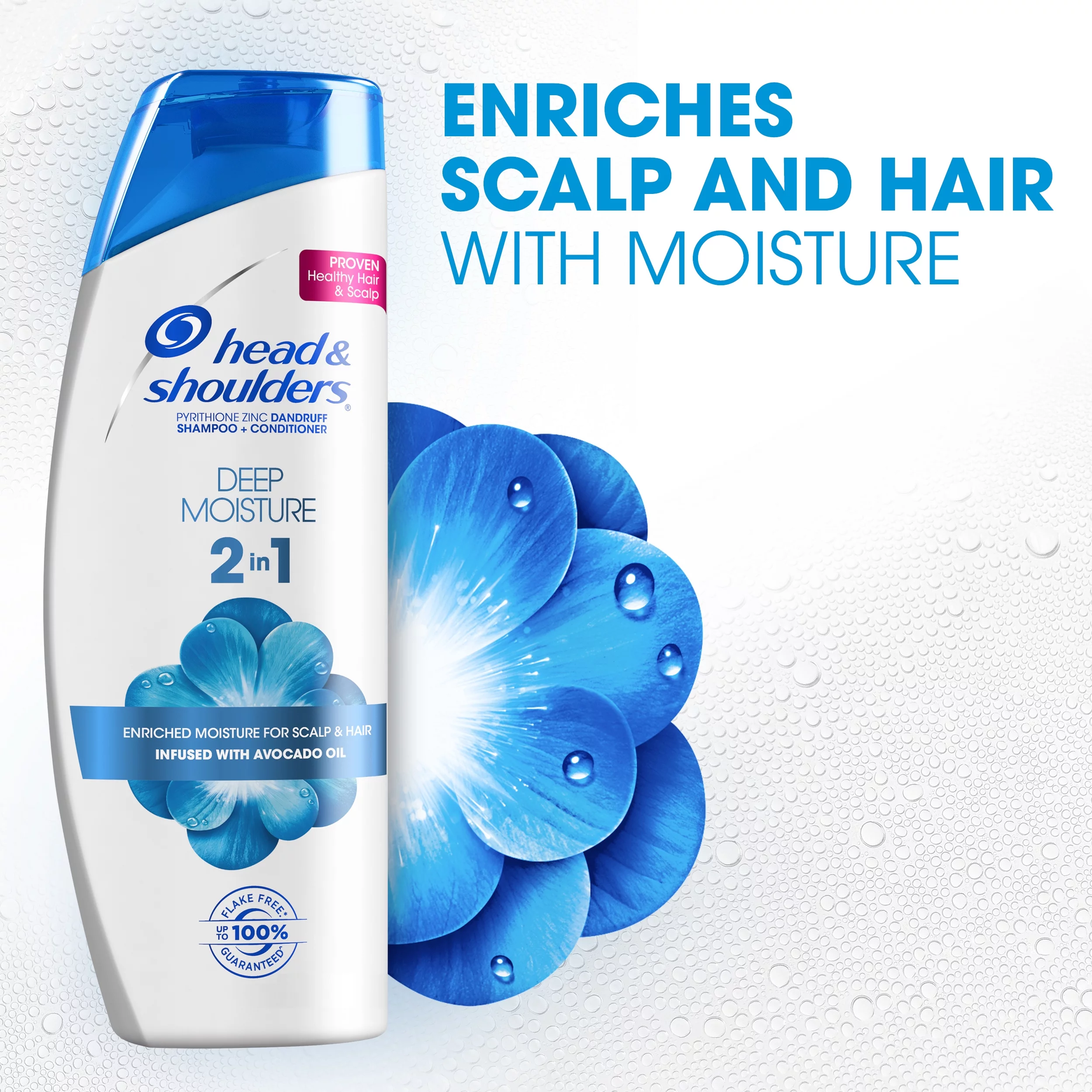 Head and Shoulders Deep Moisture 2in1 Dandruff Shampoo and Conditioner, 12.8 fl oz