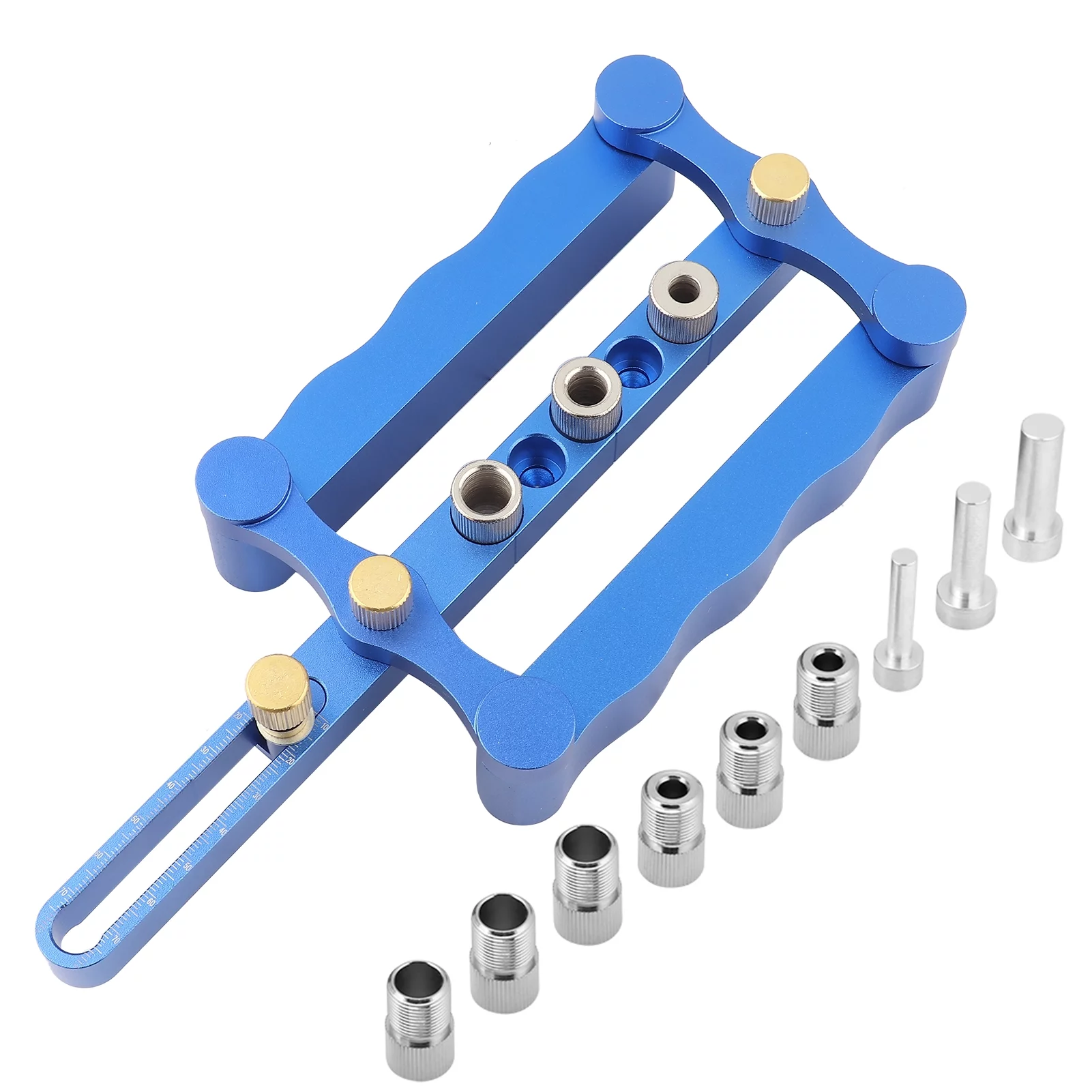 YUMILI Self Centering Doweling Jig, 6/8/10mm Wood Drill Holes Kit Guide Woodworking Hand Positioner Locator Tools Kit Accessories