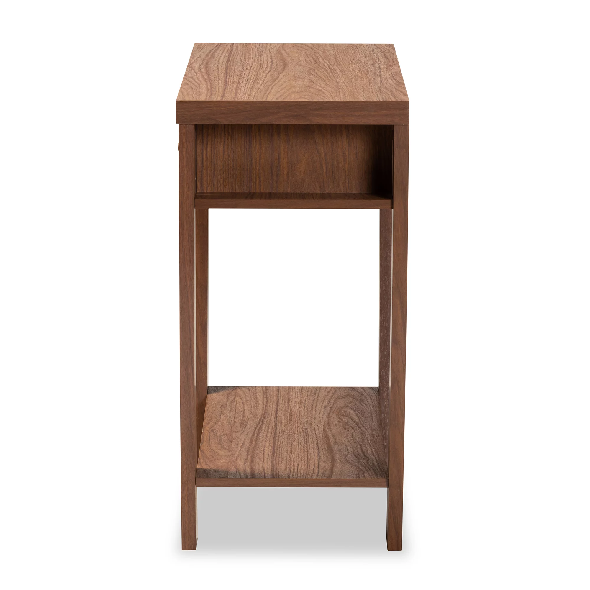 Baxton Studio Capote Modern Wood 2 Drawer Console Table, Walnut