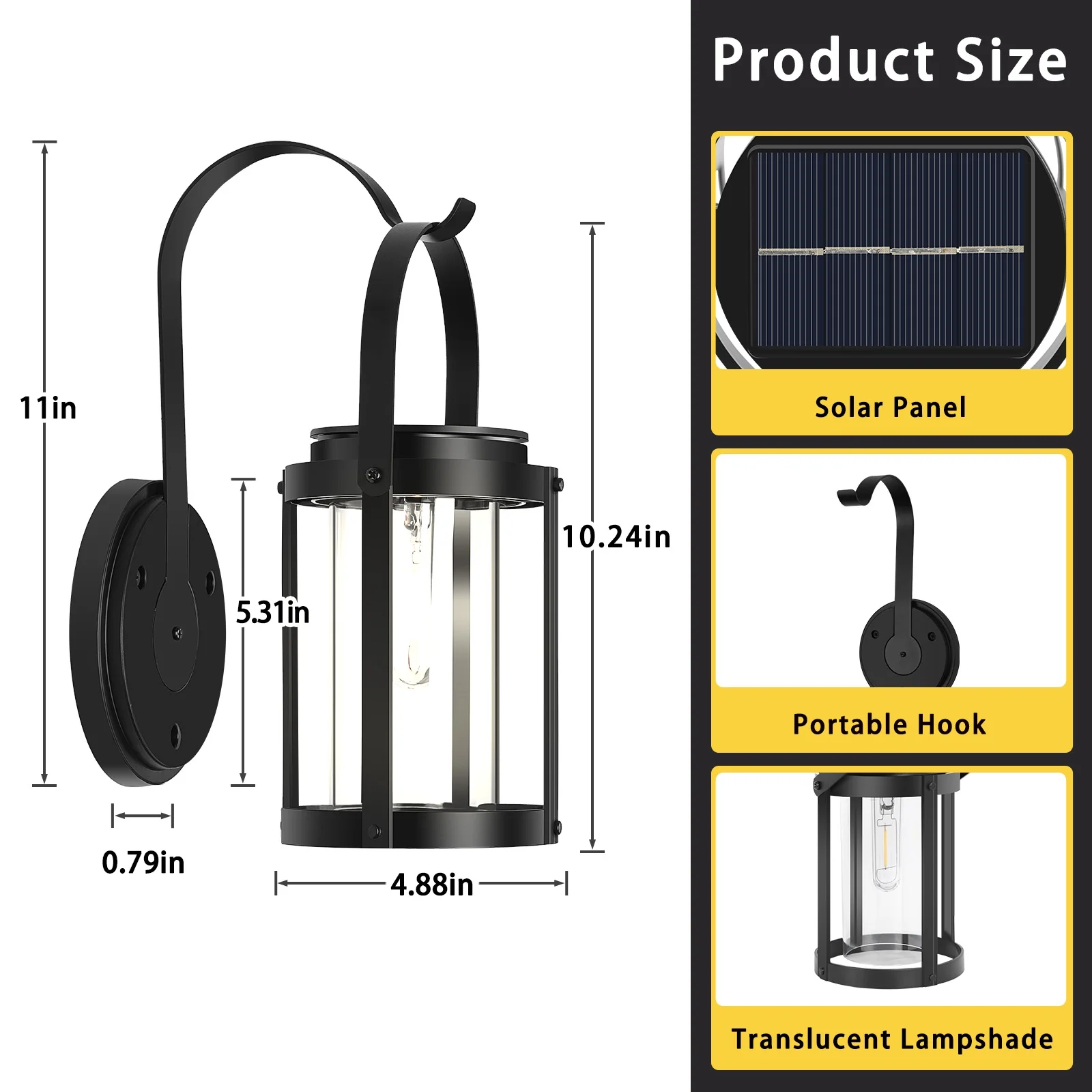 Solar Hanging Lantern Lights Waterproof Solar Garden Lights Backyard Wall Lights Vintage Metal Garden Lights