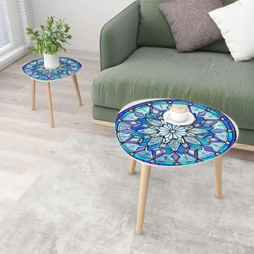 CHGBVC Small Coffee Nesting  Abstract Stained Glass Mosaic red  Triangle End  Center   Modern   Room Bedroom Balcony