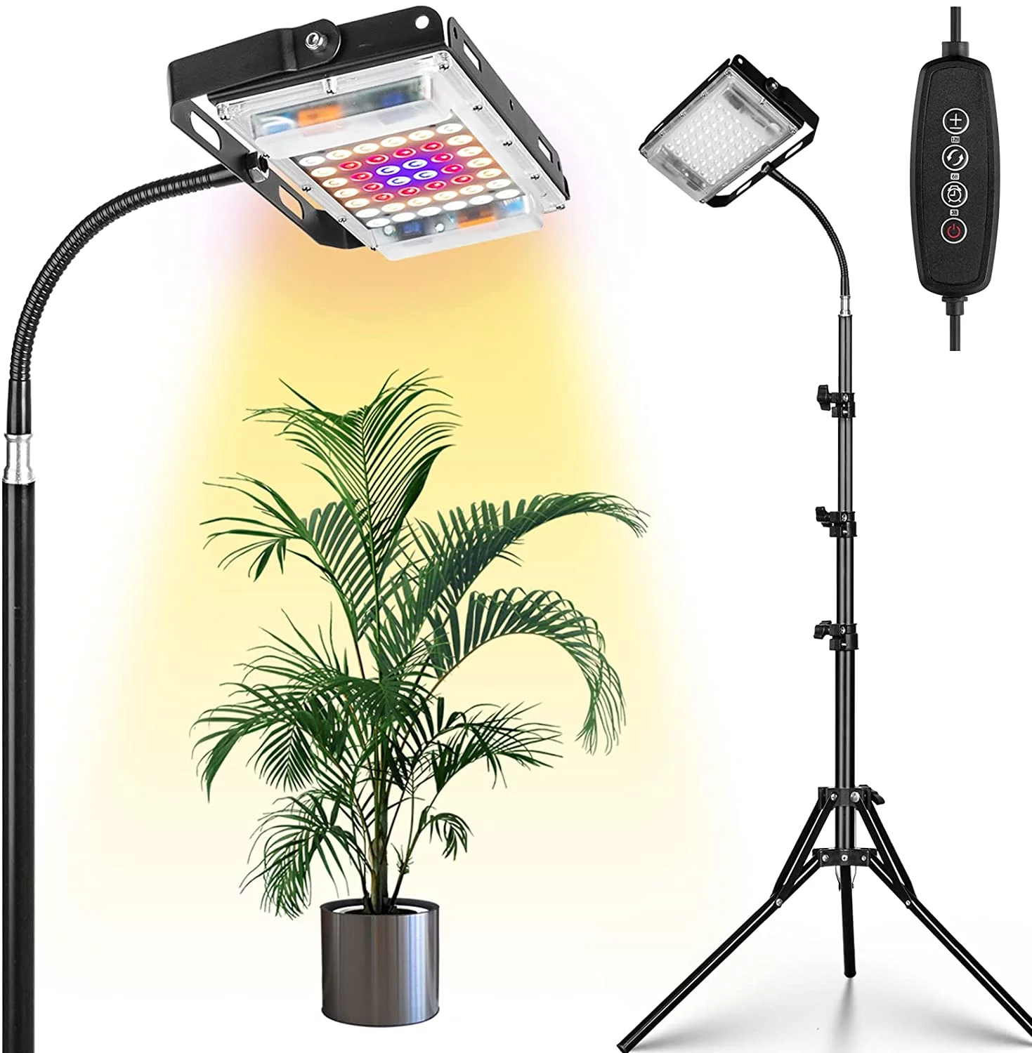 Aoksun Grow Light with Stand, Full Spectrum LED Plant Light for Indoor Plants, Floor Grow Lamp with 63