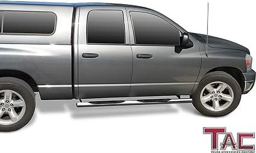 TAC Side Steps Running Boards Compatible with 2002-2008 Dodge Ram 1500 Quad Cab / 2003-2009 Dodge Ram 2500 / 3500 Quad Cab Pickup Truck 4