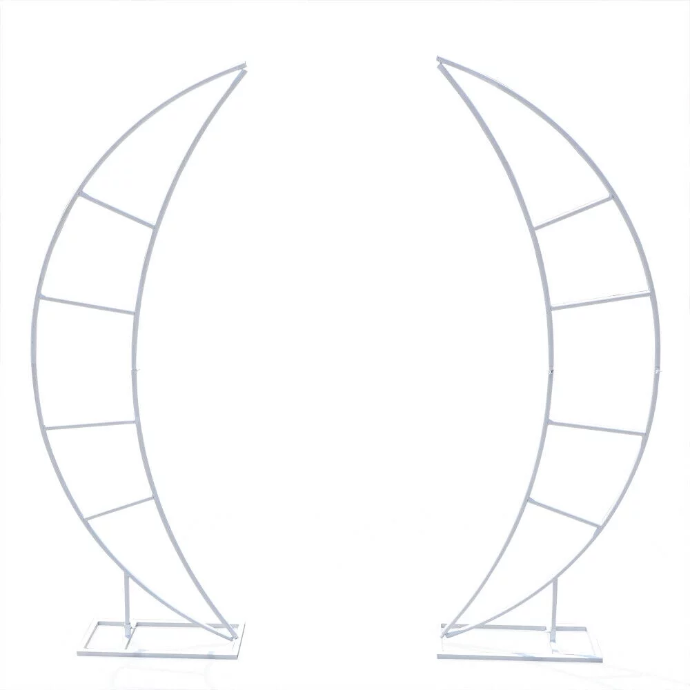 Wuzstar White Moon Wedding Arch Backdrop Stand with Bases Arch Frame Background for Party Event Decoration 2PCS