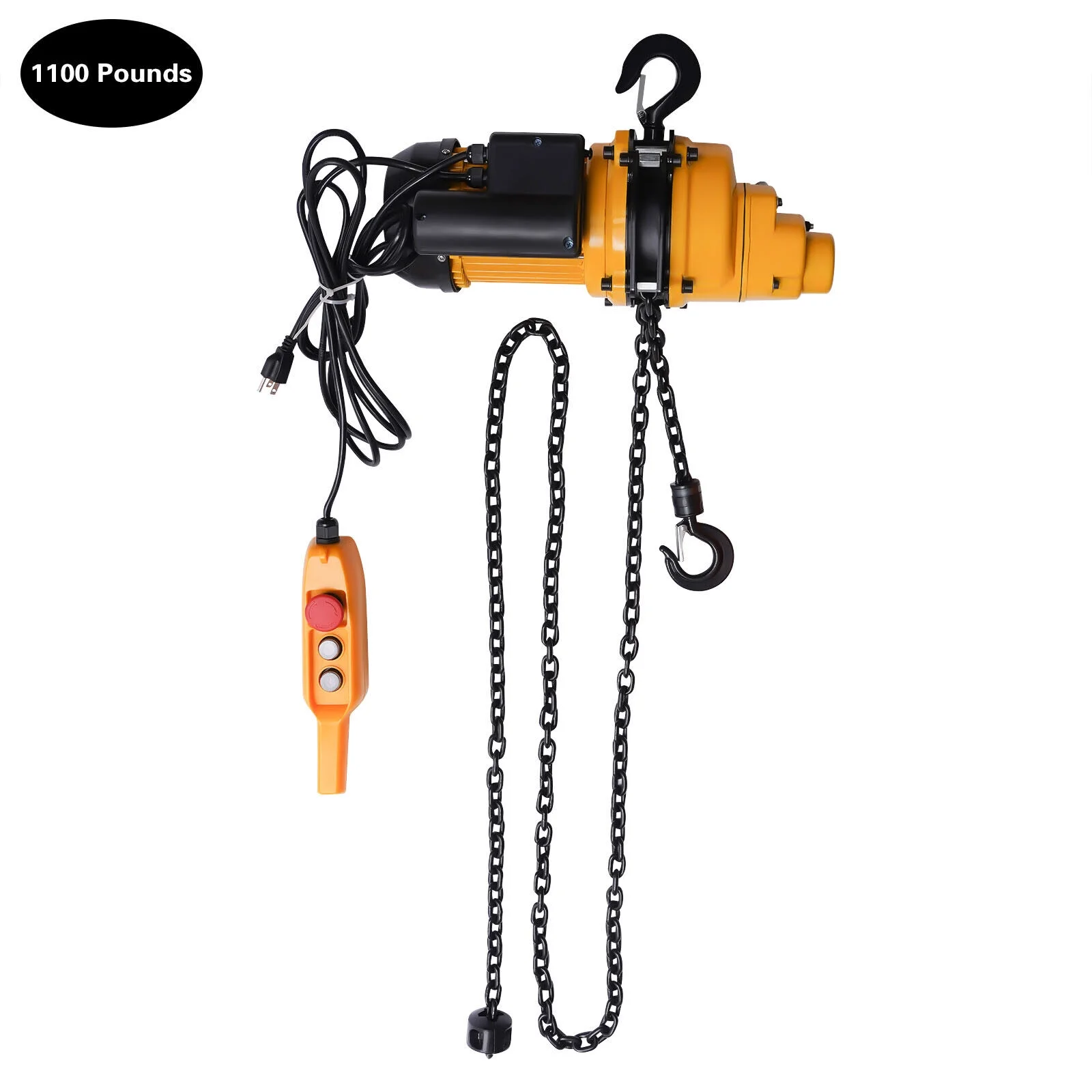 1/2Ton 1300W Electric Chain Hoist 1100Lb 13Ft Lifting Chain Hoist w/Wired Remote Control