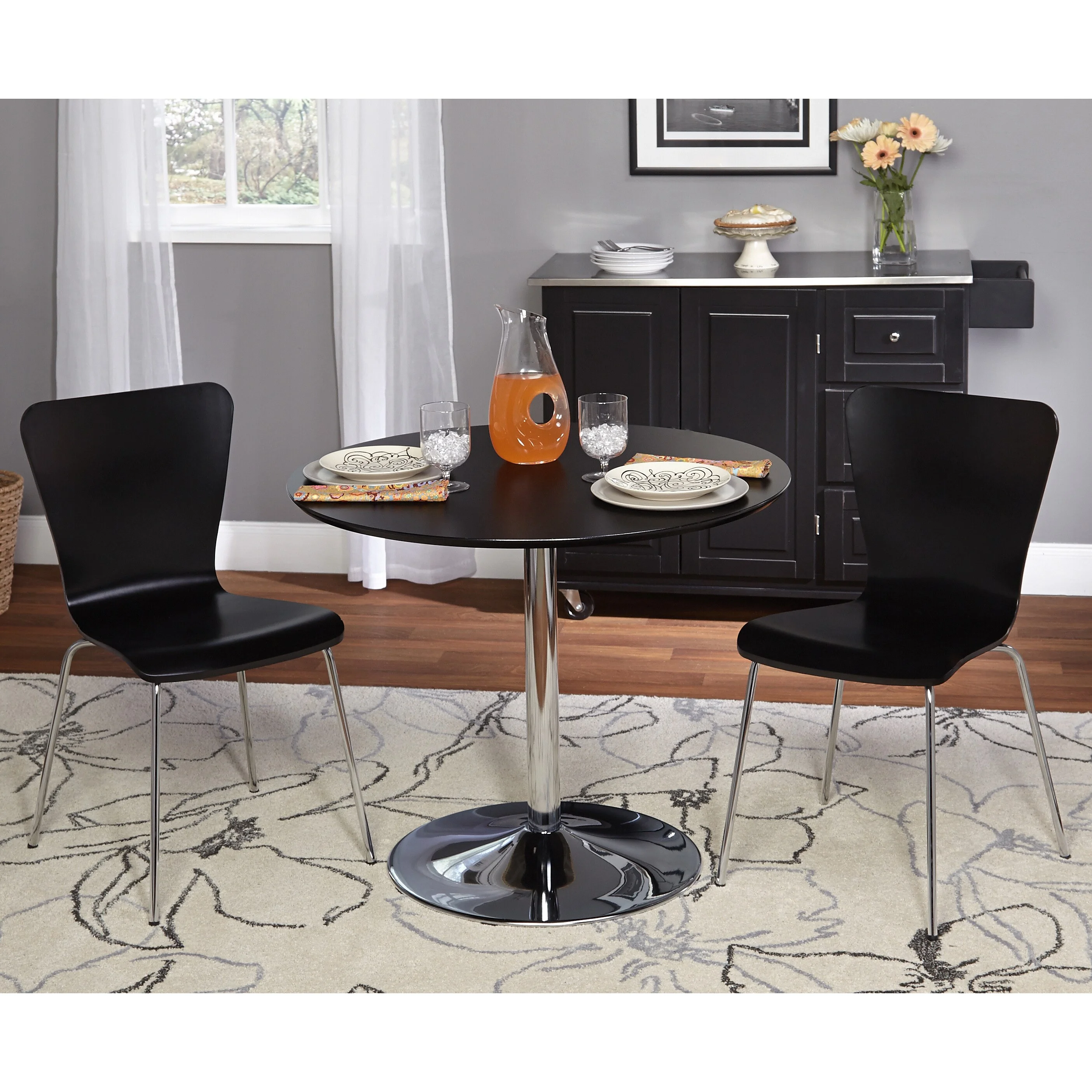 Simple Living  3-piece Pisa Dining Set Black