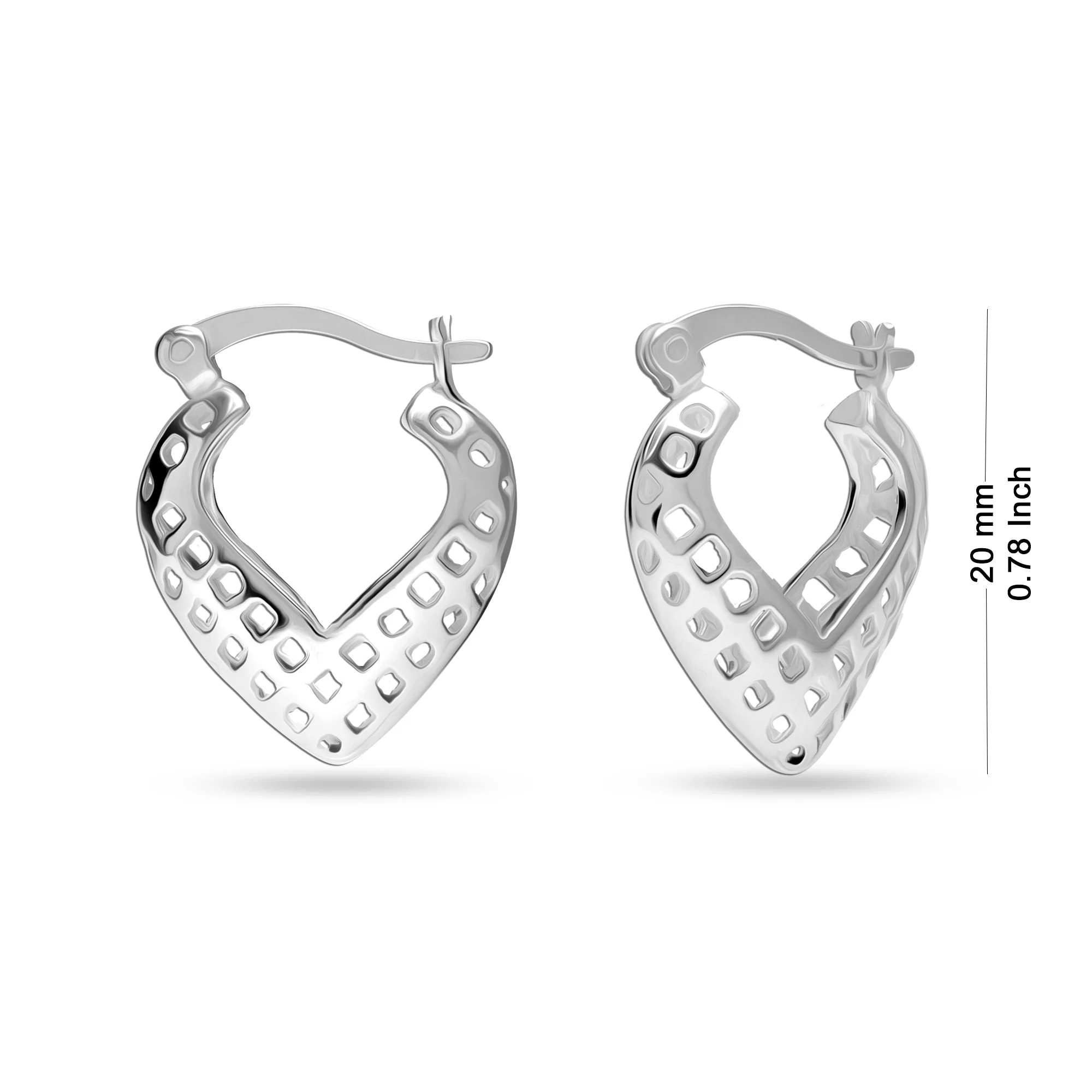 LeCalla 925 Sterling Silver Jewelry Filigree Texture Hoop Earrings for Women and Teen Girls 20MM