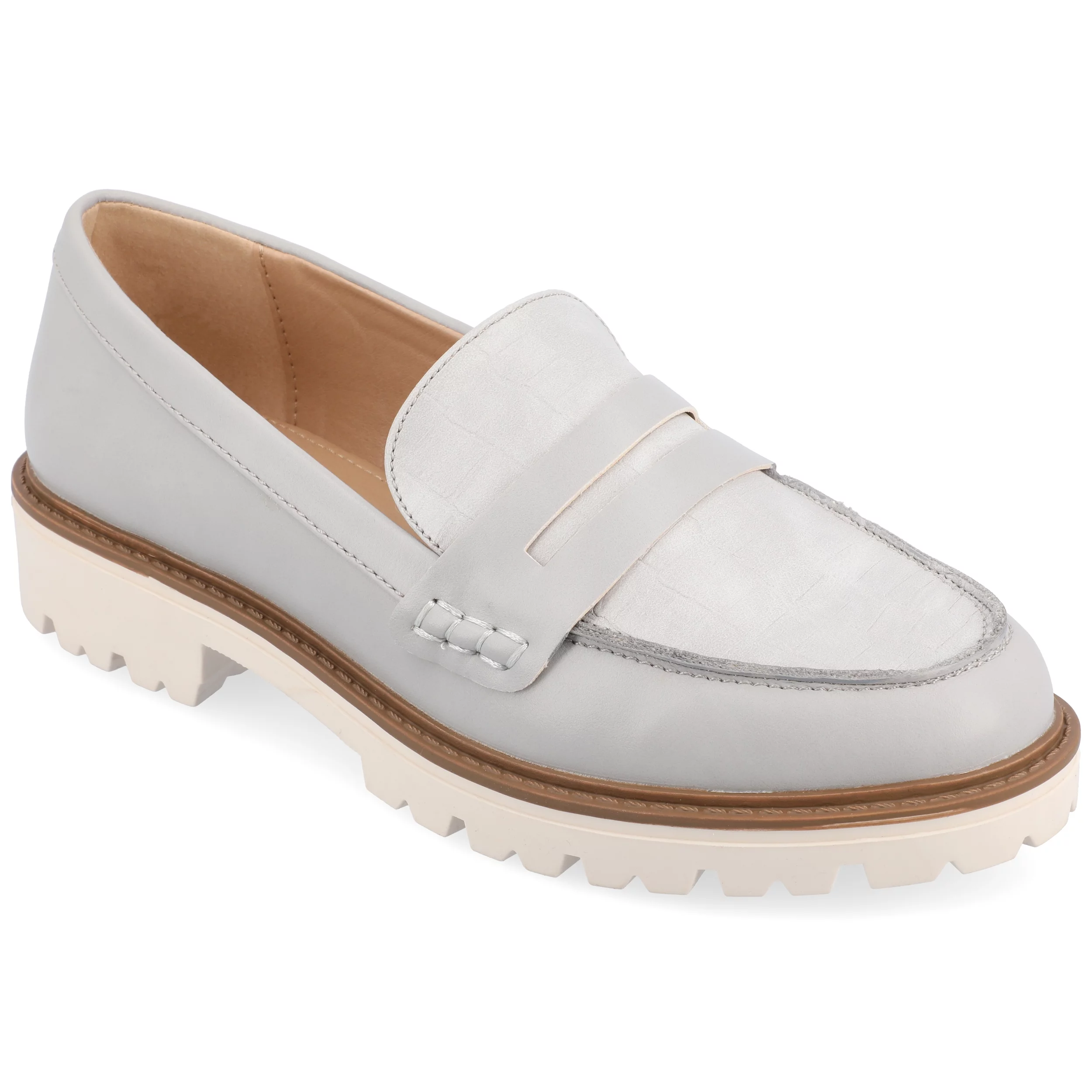 Journee Collection Womens Kenly Tru Comfort Foam Narrow Width Slip On Round Toe Loafer Flats