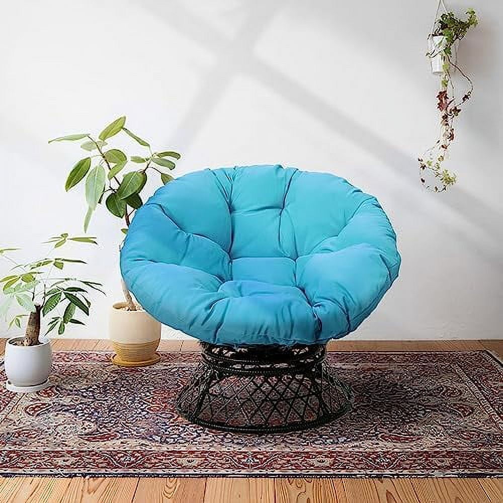 TJCGDTY Rattan Wicker ° Swivel Papasan Chair with Cushion for Livingroom  Bedroom  Reading Room  Leisure Lounge (Light Pink，No Little Pad 23.6IN Base)