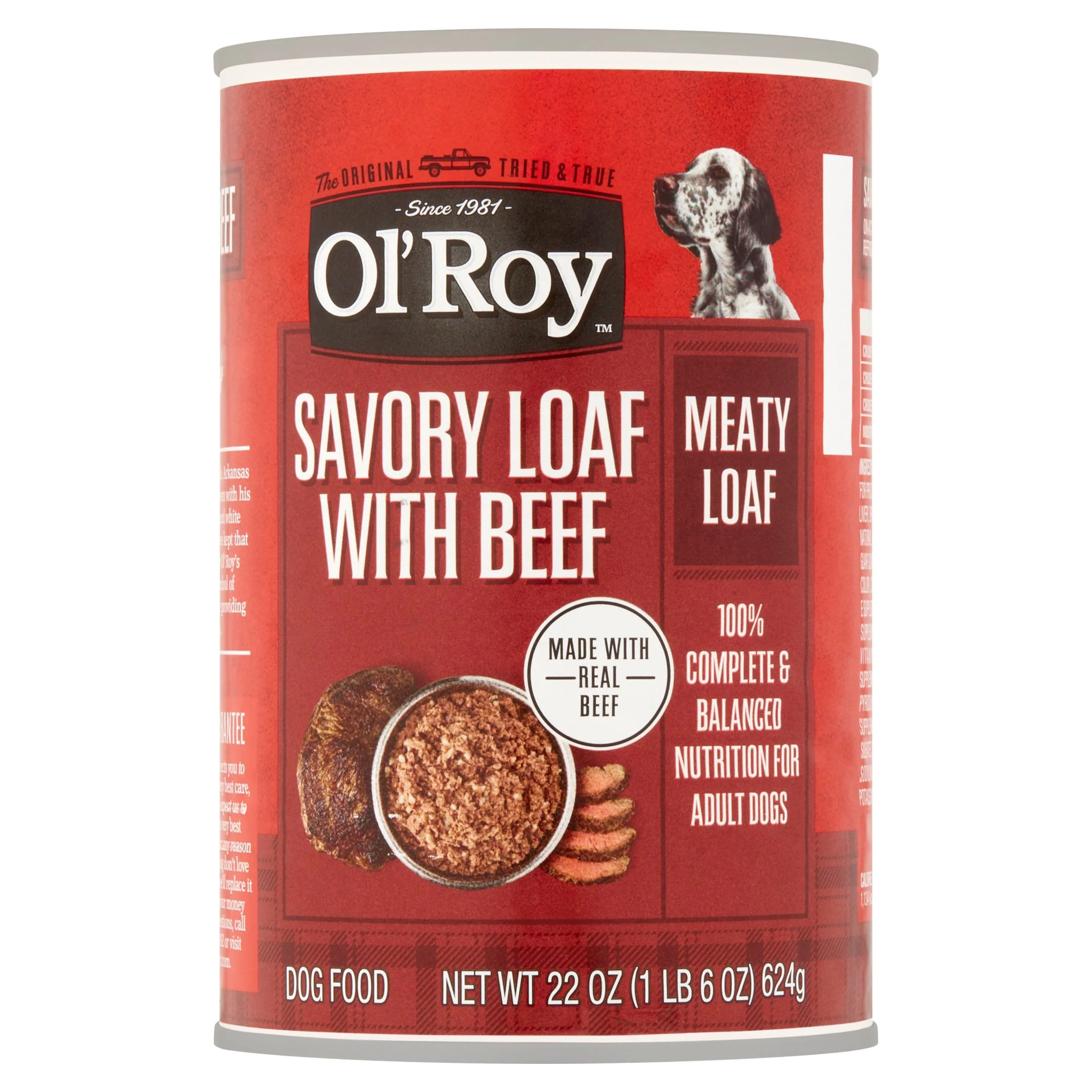 (12 pack) Ol' Roy Savory Loaf with Beef Wet Dog Food, 22 oz Can