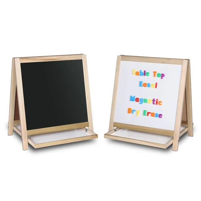 Magnetic Table Top Easel White Dry Erase/Black Chalkboard