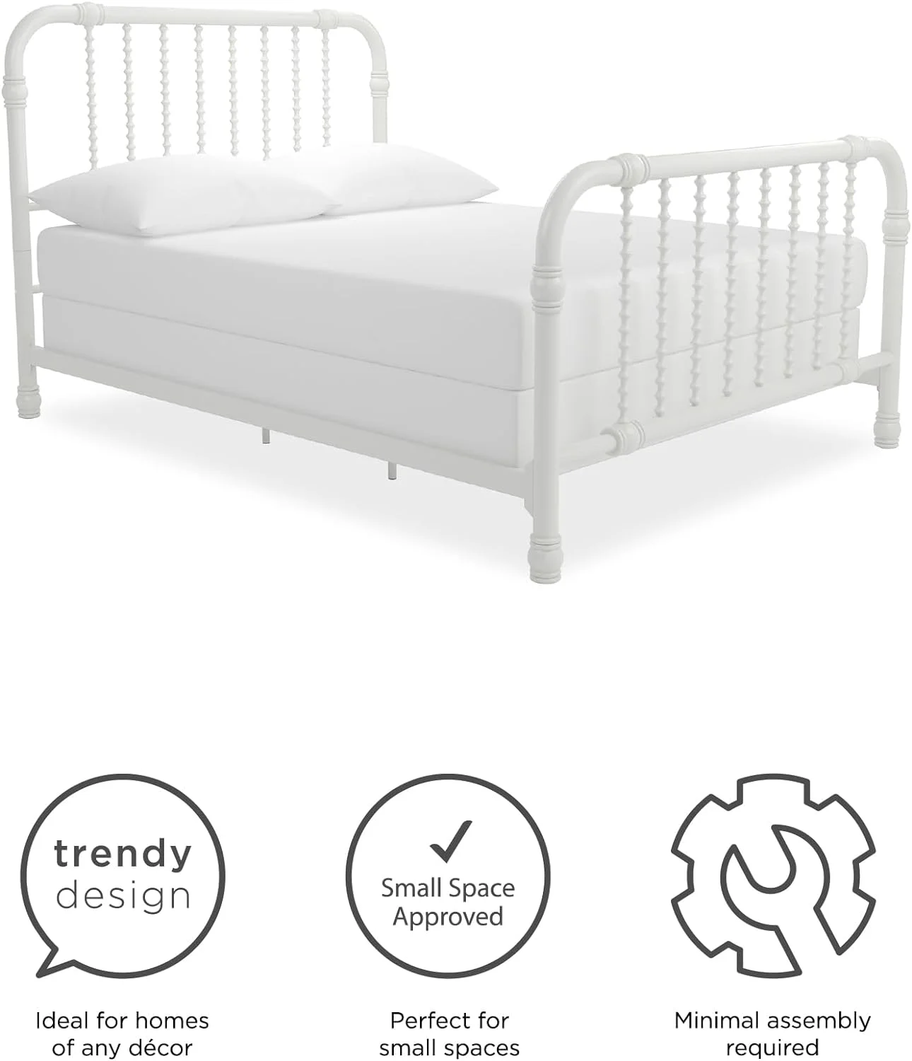 Monarch Hill Wren Metal Bed Full, White