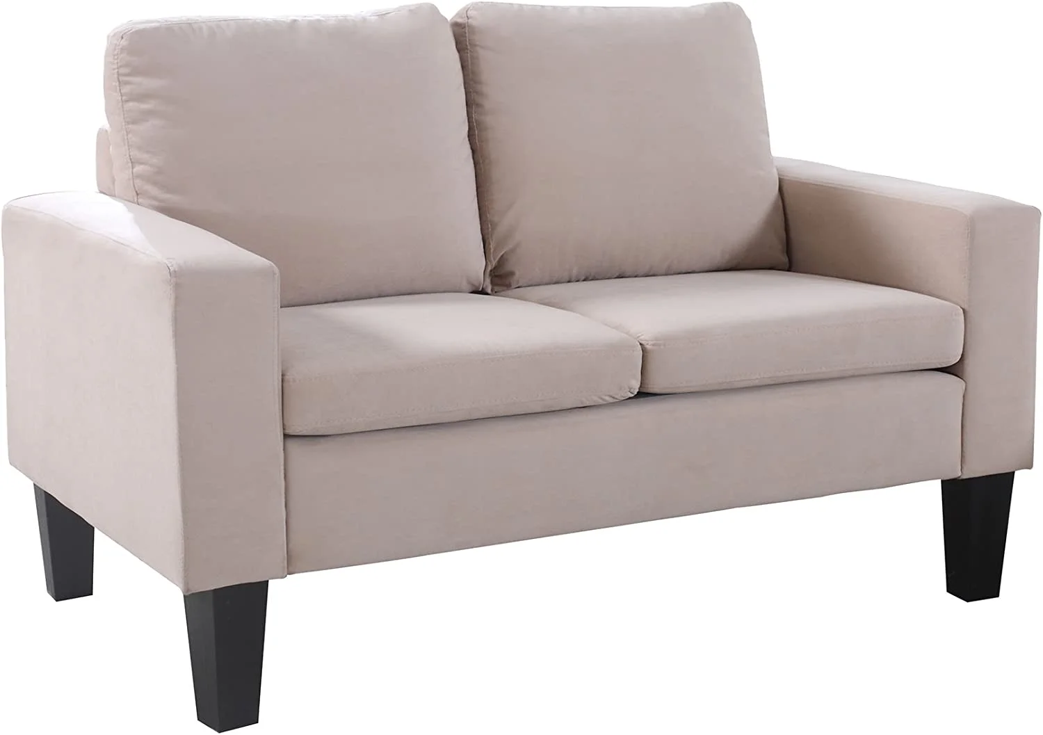 Sarah Microfiber Loveseat, Beige