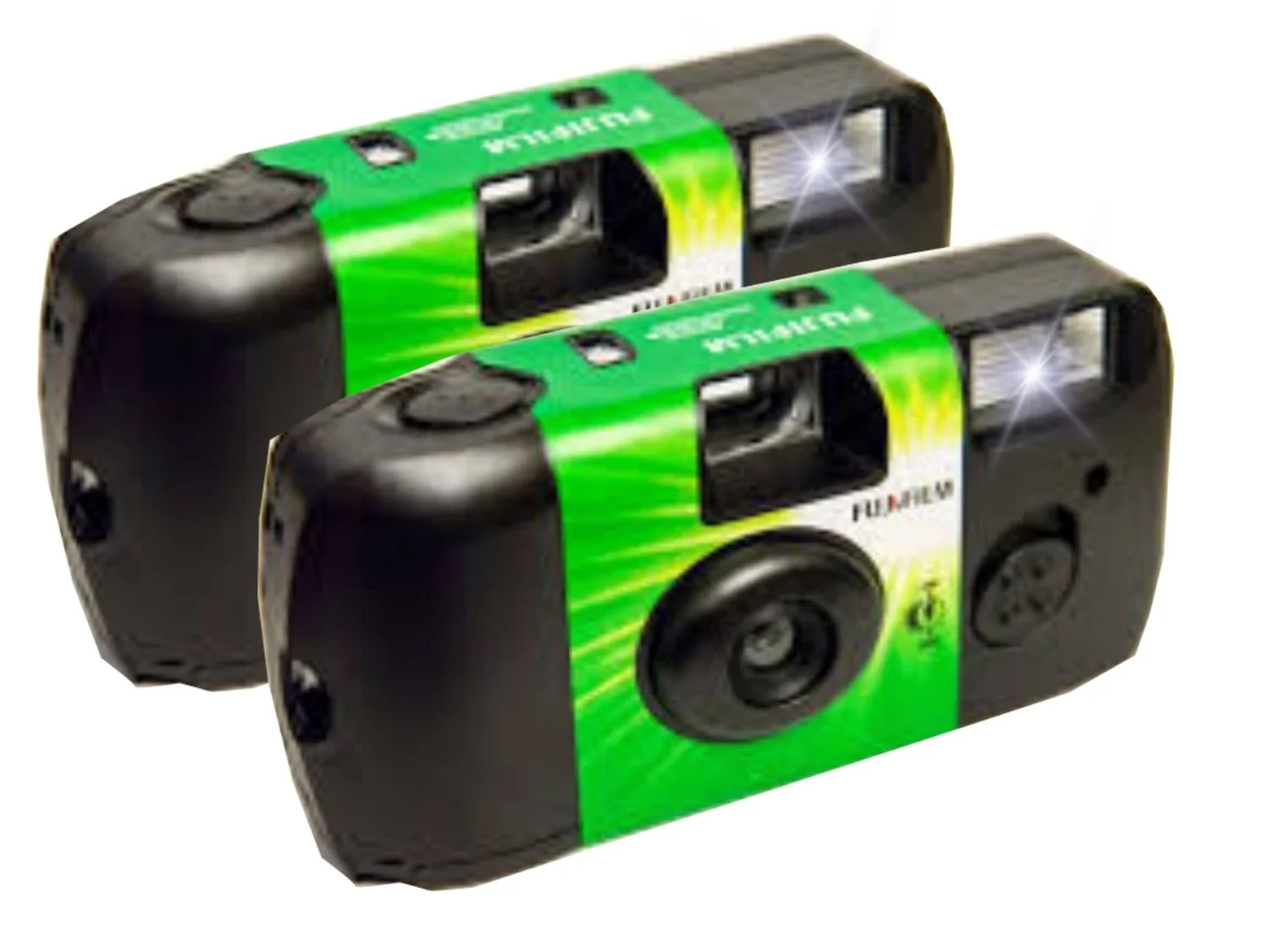 Fujifilm QuickSnap 7033661 Disposable Camera (2 Pack) Plus a Bonus Wrist Band and a Cleaning Cloth