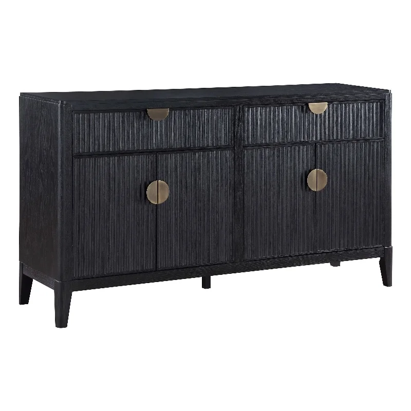 Pemberly Row 2-drawer Wood Sideboard Buffet with Storage Cabinet Black