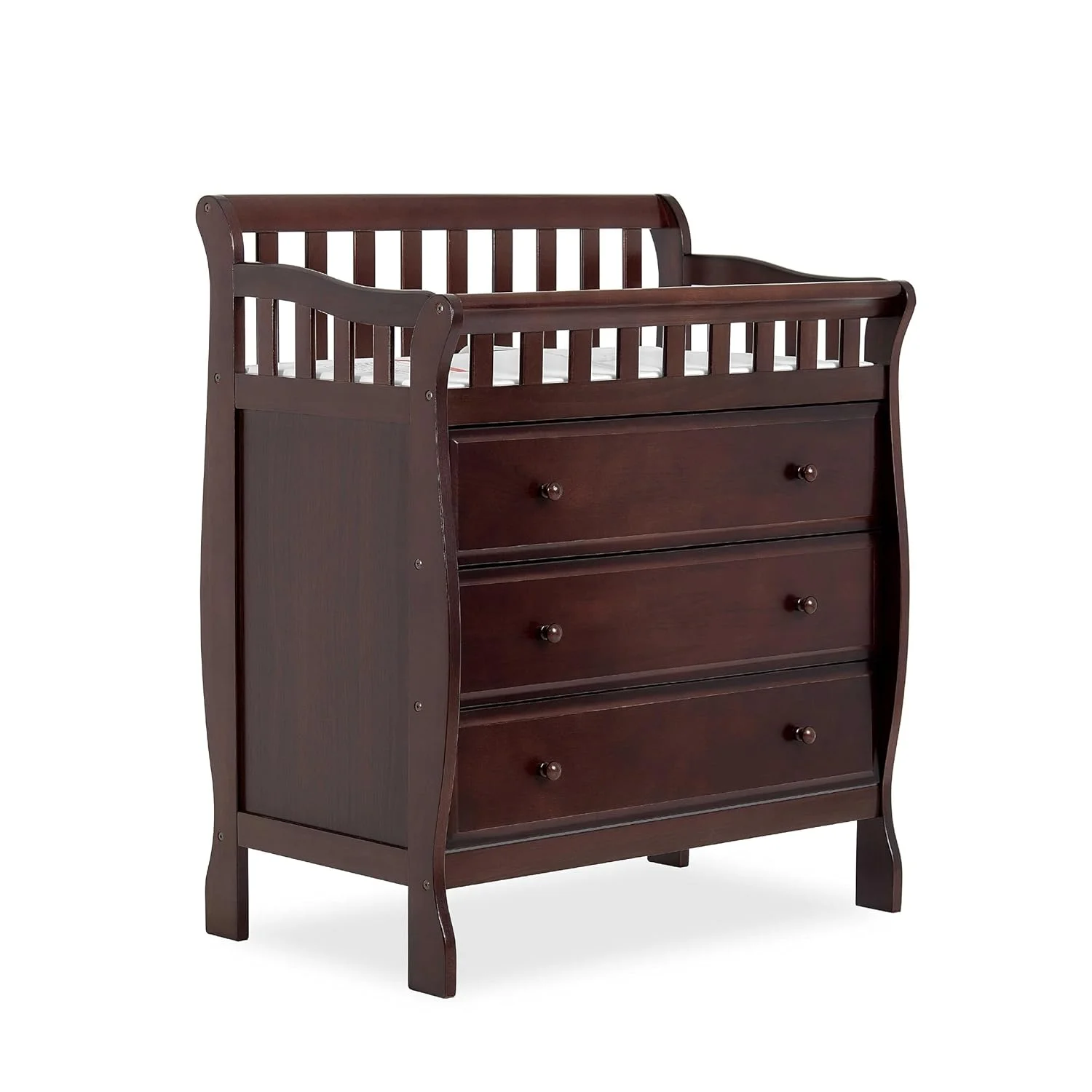 HYUN Marcus Changing Table And Dresser In Espresso, Features 3 Spacious Drawers, Non-Toxic Finishes, Comes With 1
