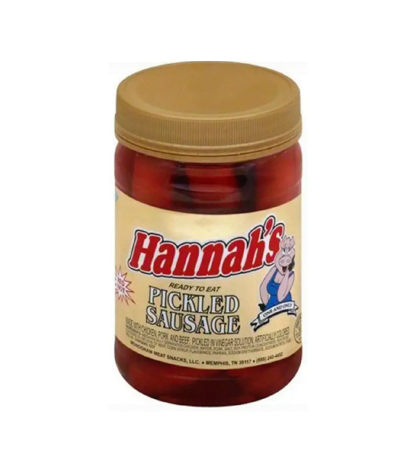 Hannah's Pickled Red Hot Sausages 16 oz Jar