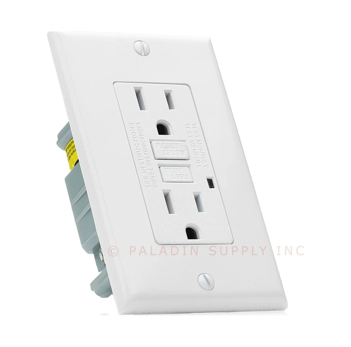 15A GFCI GFI Receptacle Outlet W/Wallplate & LED Indicator - UL Certified, White, 15 Amp 125V (1 Pack)