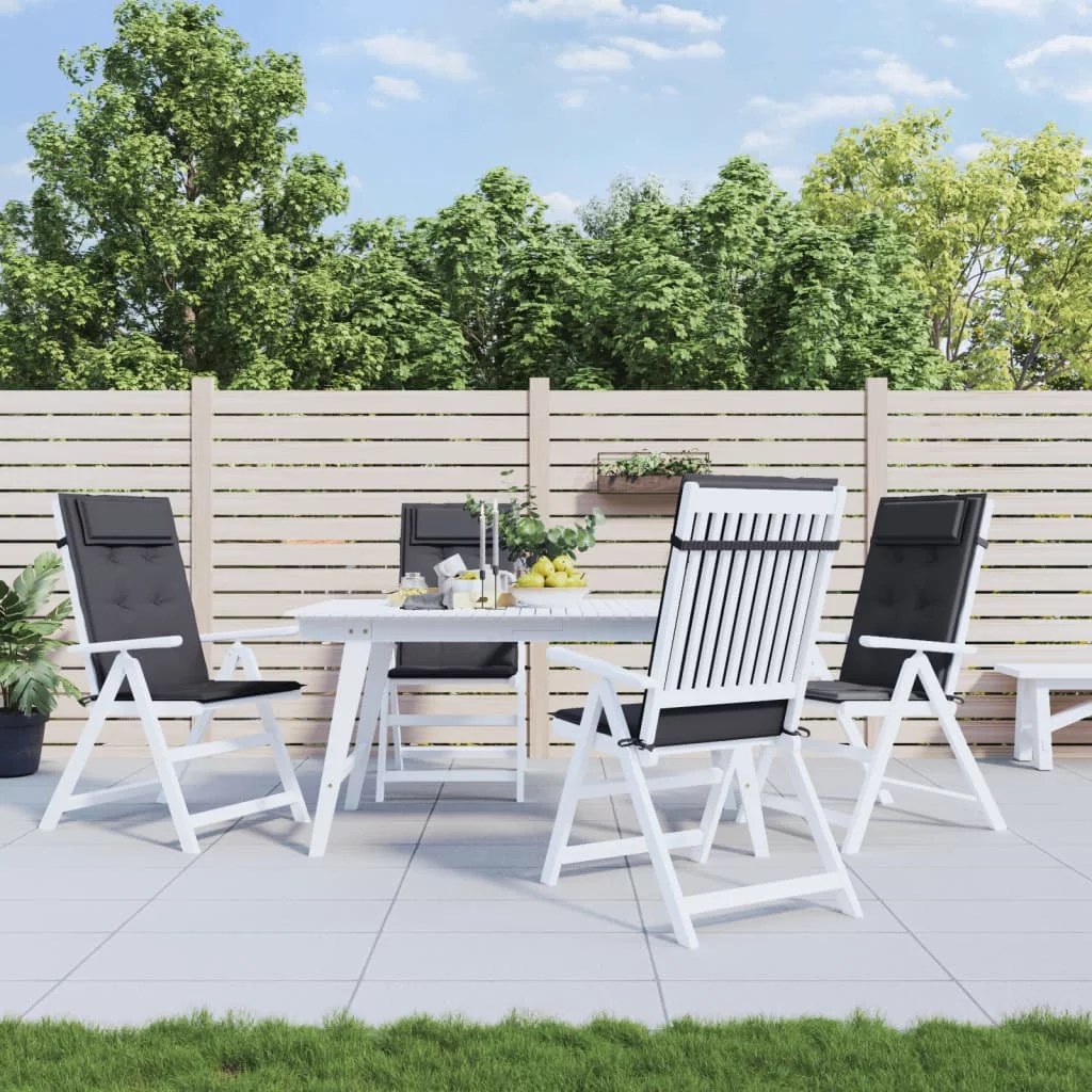 Aibecy Highback Chair Cushions 4 pcs Anthracite Oxford Fabric