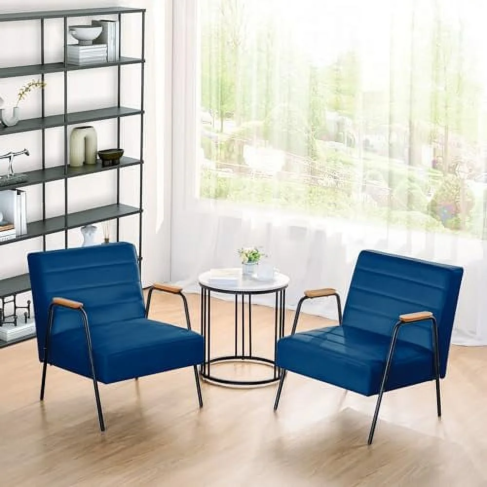 ZWNLKQG Accent Chair with Ottoman  Mid Century Modern Velvet Upholstered Armchair Leisure Chair with Foot Stool for Living Room  Bedroom(Beige)