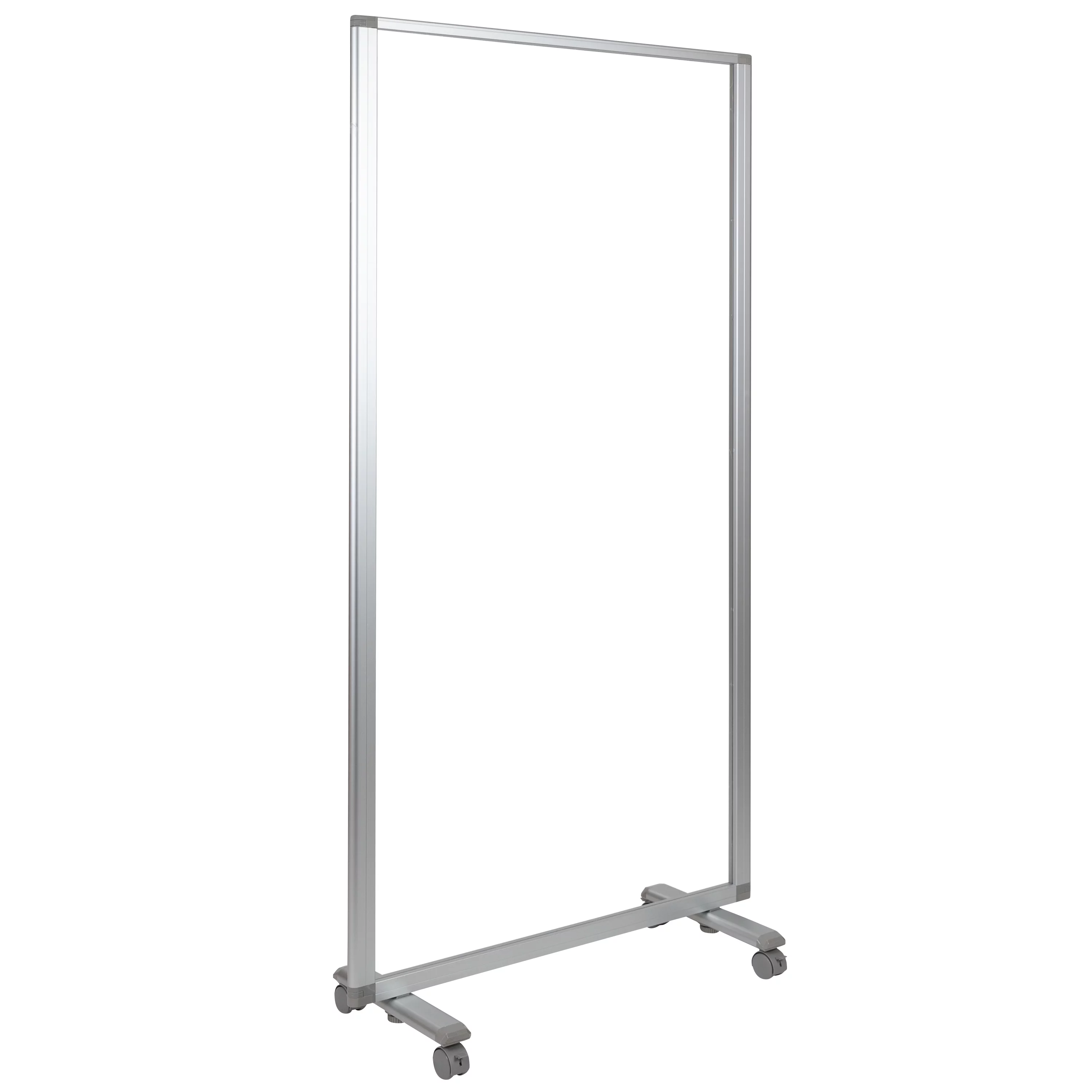 BizChair Transparent Acrylic Mobile Partition with Lockable Casters, 72
