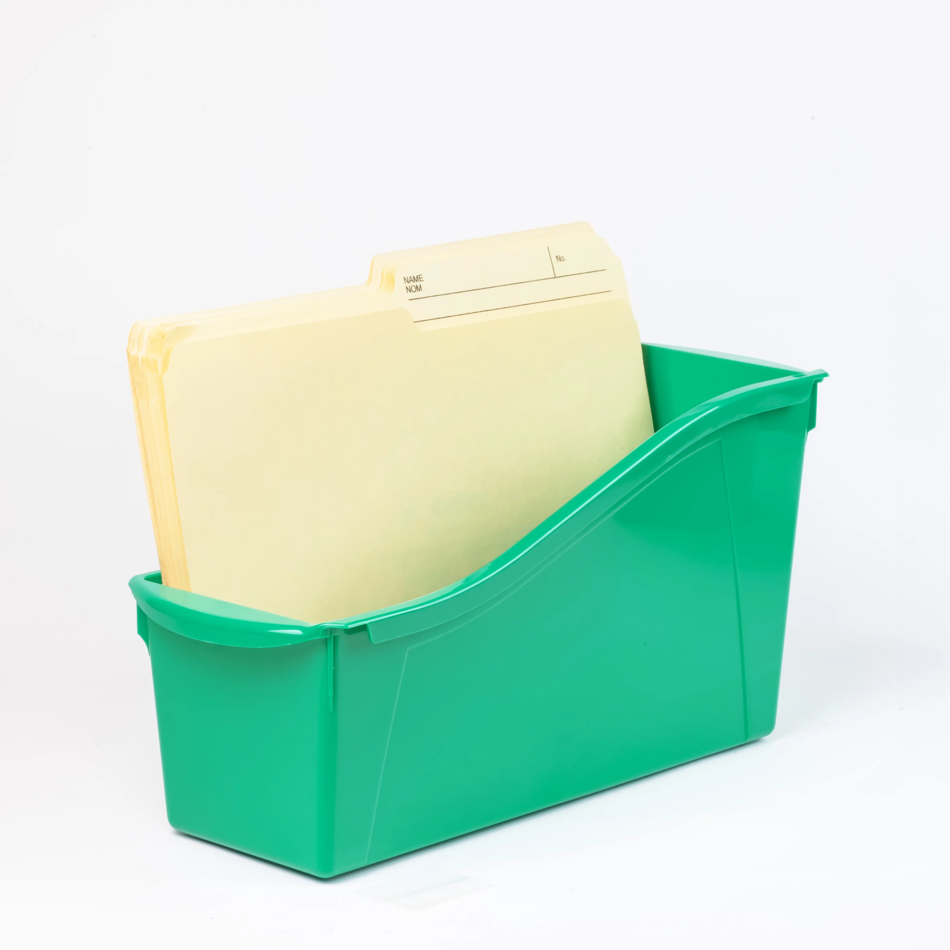 Pen+Gear Plastic Desktop File and Book Bin with Label Pocket, Jade Ming, 6-Pack