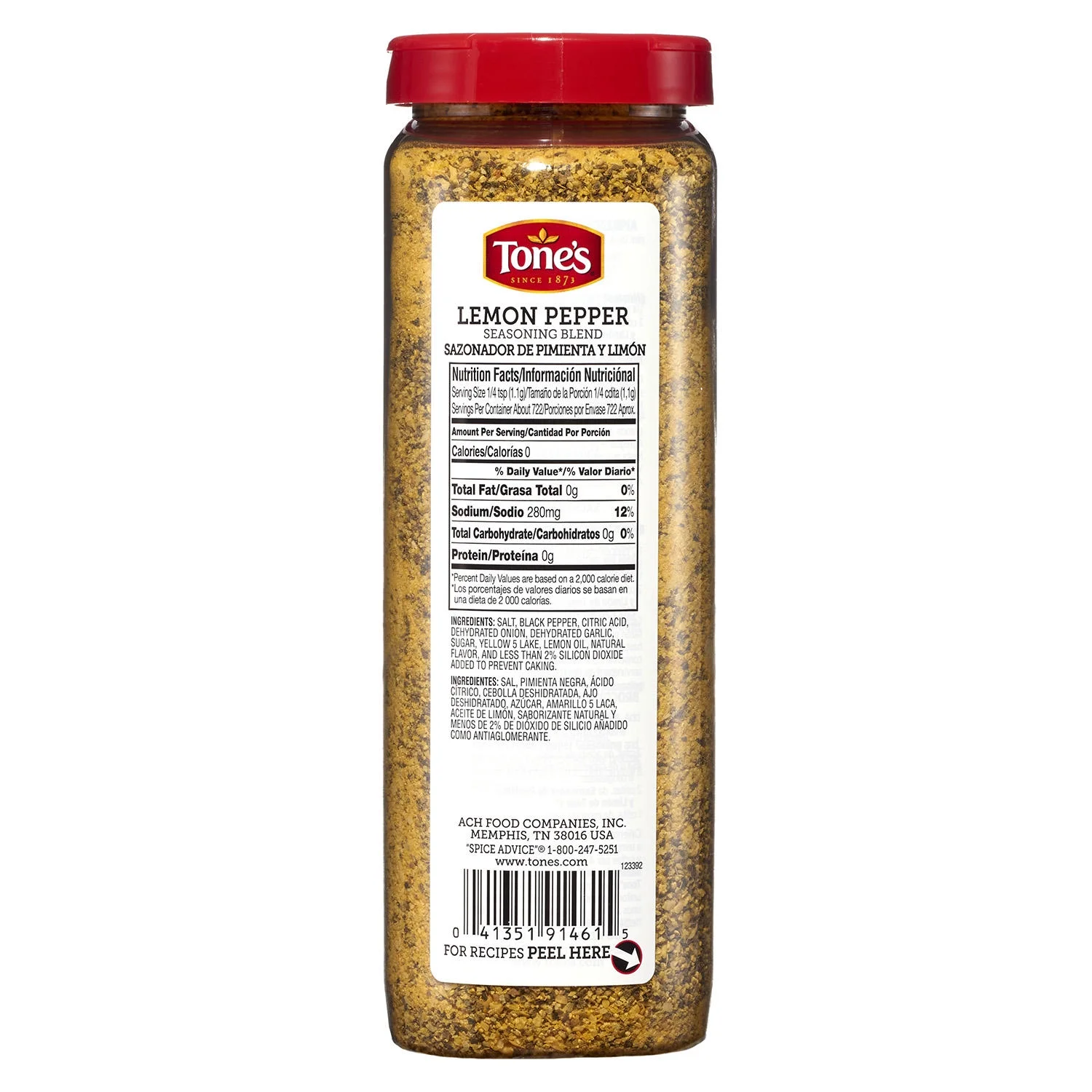Tone's Lemon Pepper Seasoning 28 oz
