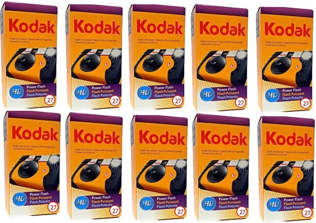 10 pACK Of Kodak HD Power Flash One-Time Use 35mm Disposable Camera 27exp