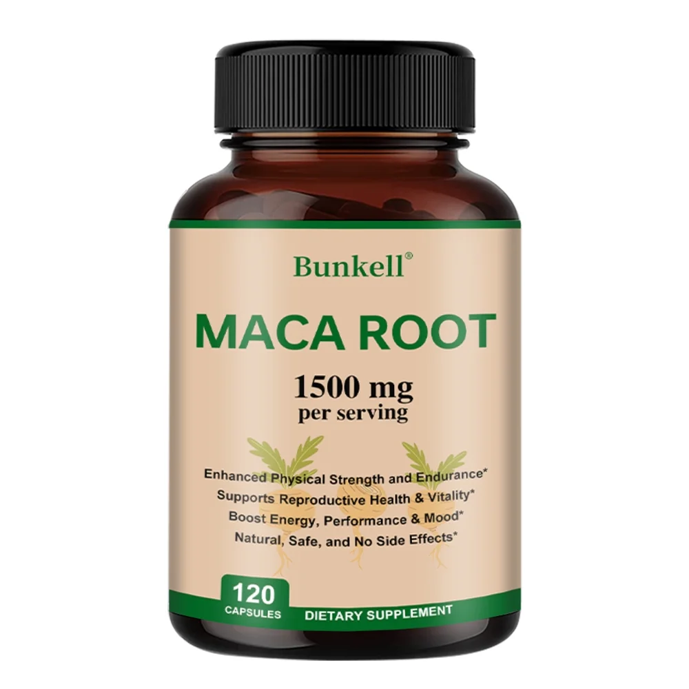 Bunkell Maca Root Capsules - Increase energy and stamina, improve mood 120 capsules