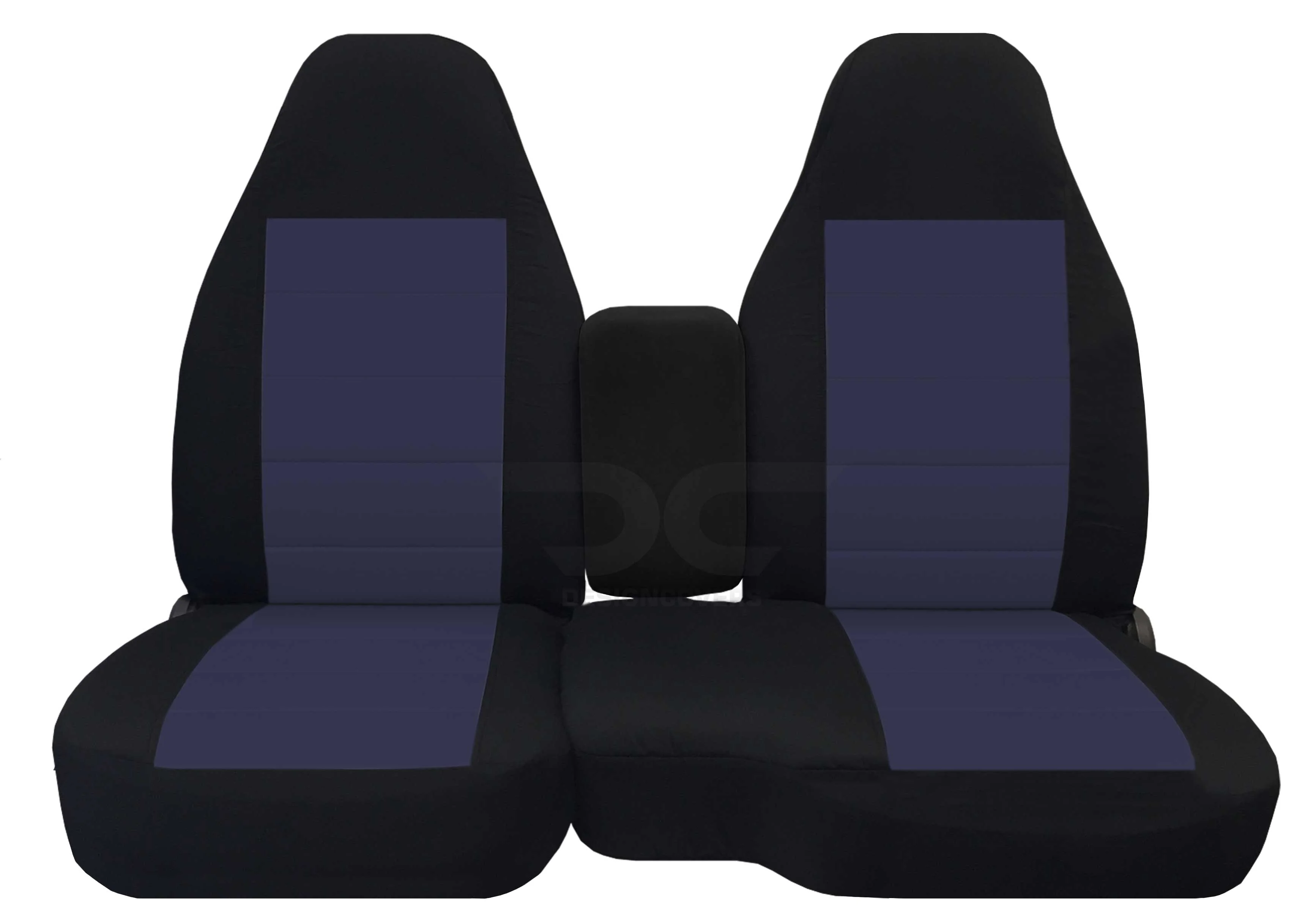 T84-DesignCovers Fits 2004-2012 Ford Ranger/Mazda B-Series Velour Truck Seat Covers(60/40 Split Bench)w Center Console/Armrest Cover:Opening Console:Black & Blue Gray