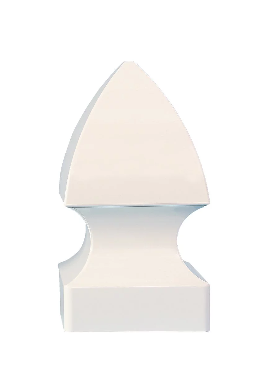 Set of 2 Crisp White Gothic Post Caps for 5x5 Fence Post