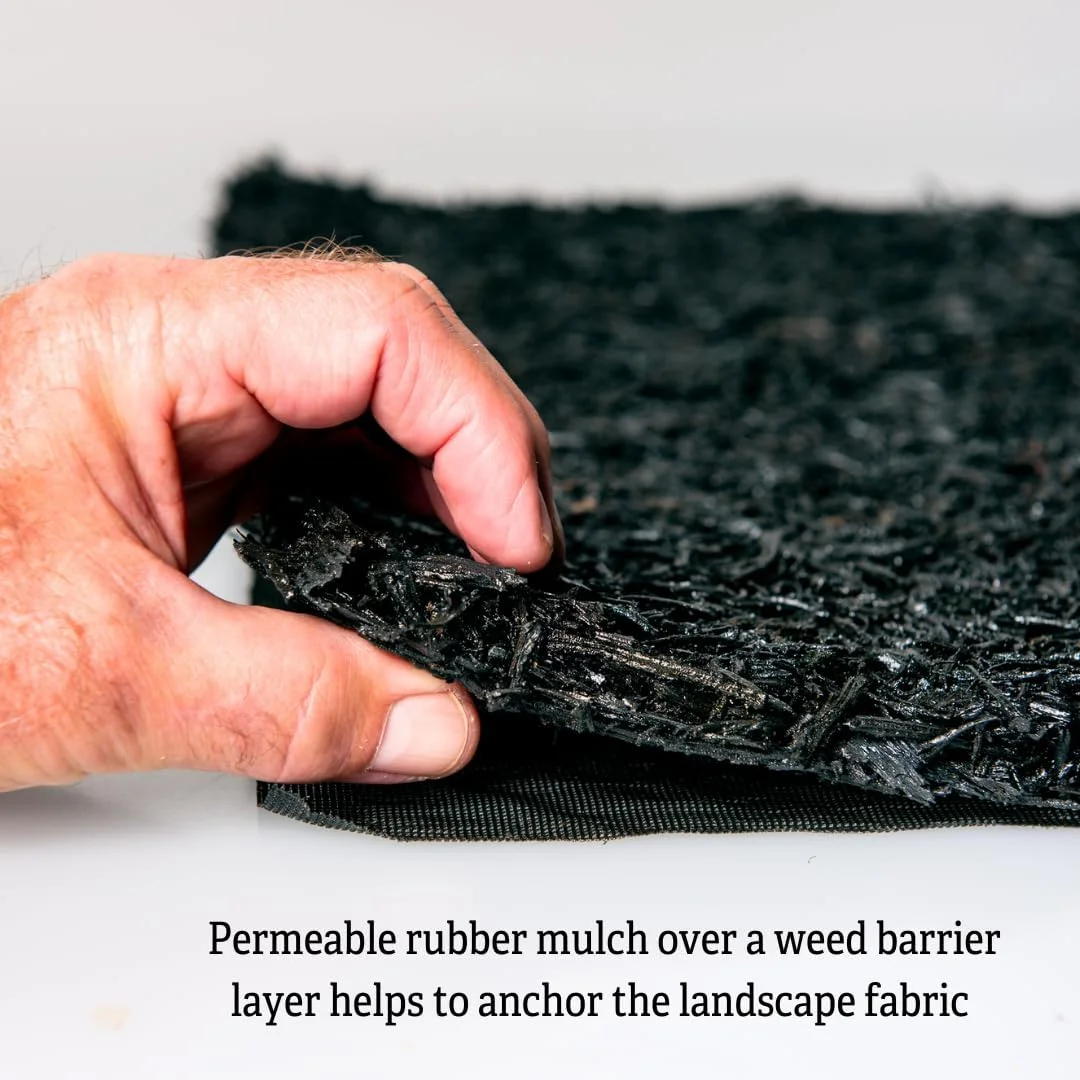 Recycled Rubber Walkway | Natural Looking Permanent Mulch Pathway Solution and Plants Vegetables & Flower Garden Barrier | Garden Edging Border Mat - 8' x 2'