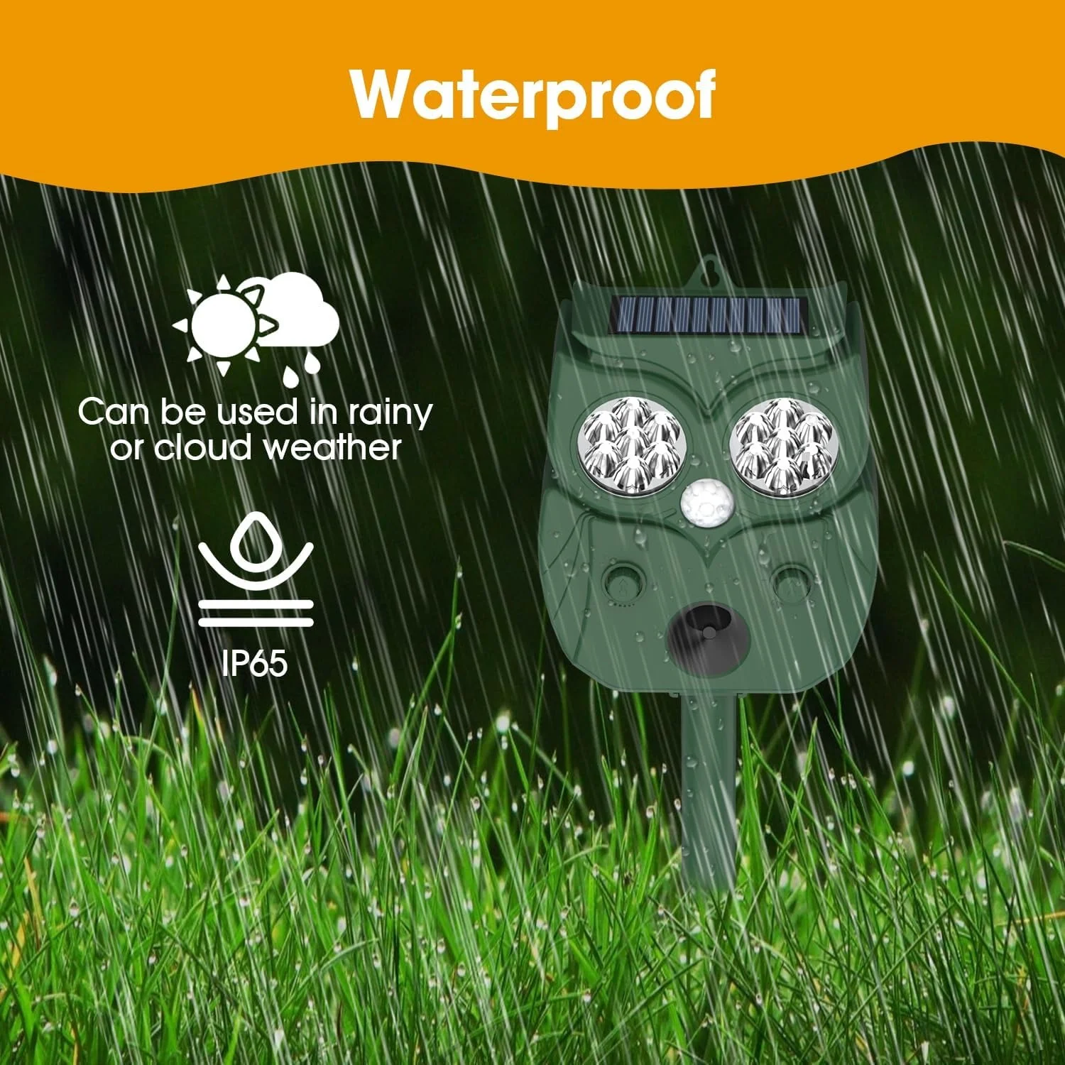 Ultrasonic Animal Repeller Solar Powered Racoon Skunk Bird Cat Deer Pest Repellent Animal Deterrent with Motion Activated Yard Keep Animals Out of Garden