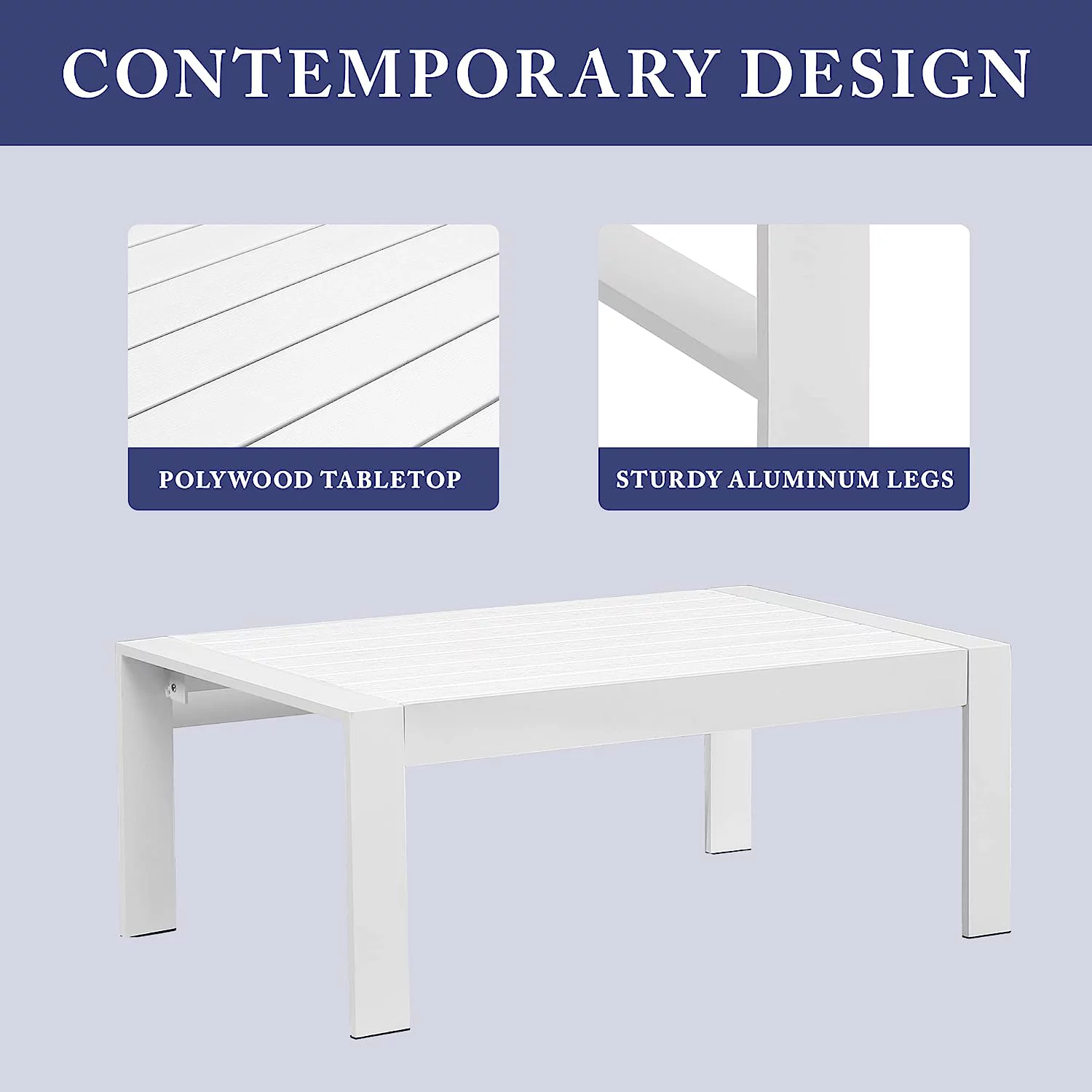 Lane Aluminum Outdoor Patio Furniture Set  Metal Outside Patio Furniture Conversation Sets with Dining Table&2 Ottomans  Sectional Sofa Couch Seating Set with Cushion for Backyard