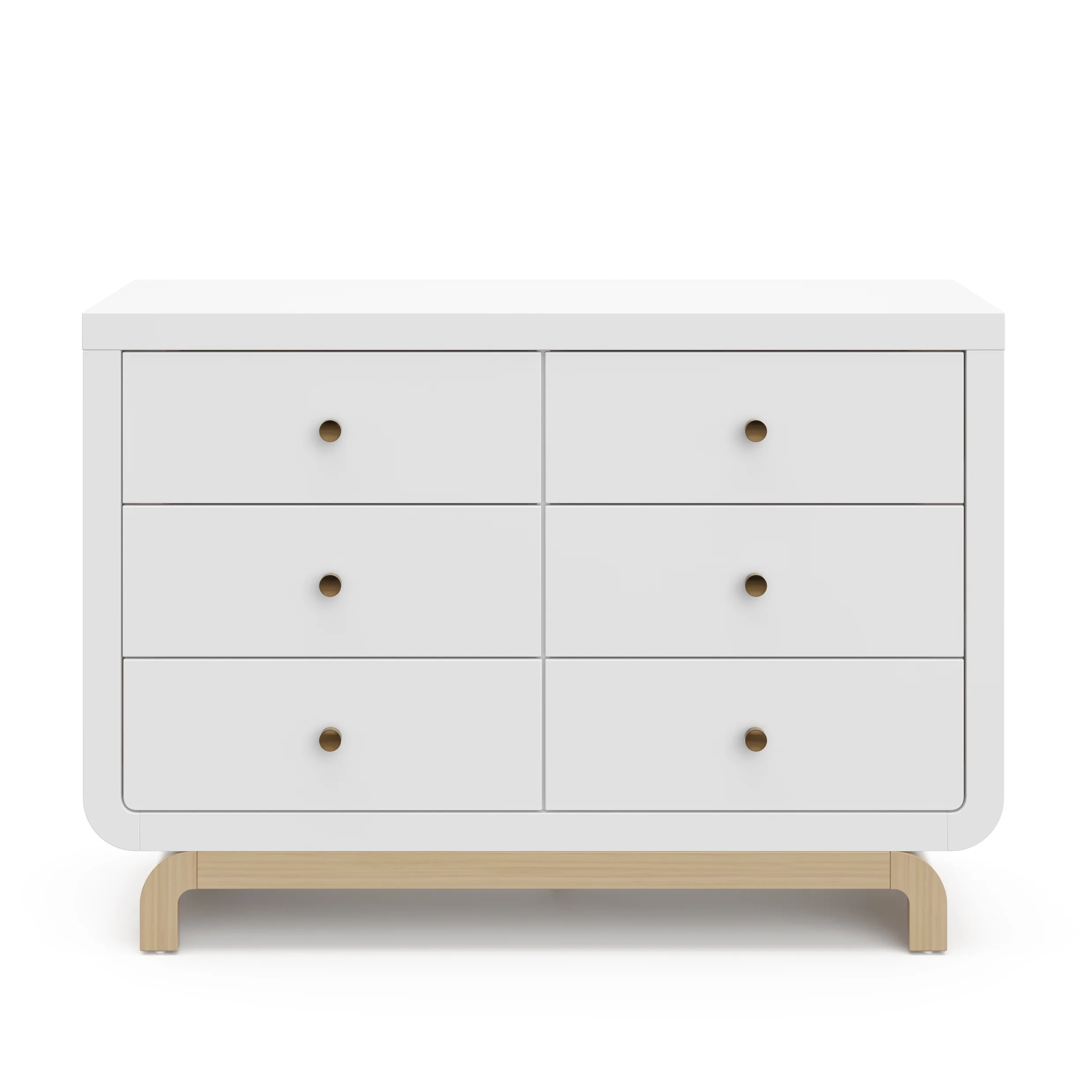 Storkcraft Santorini 6 Drawer Dresser, White with Driftwood