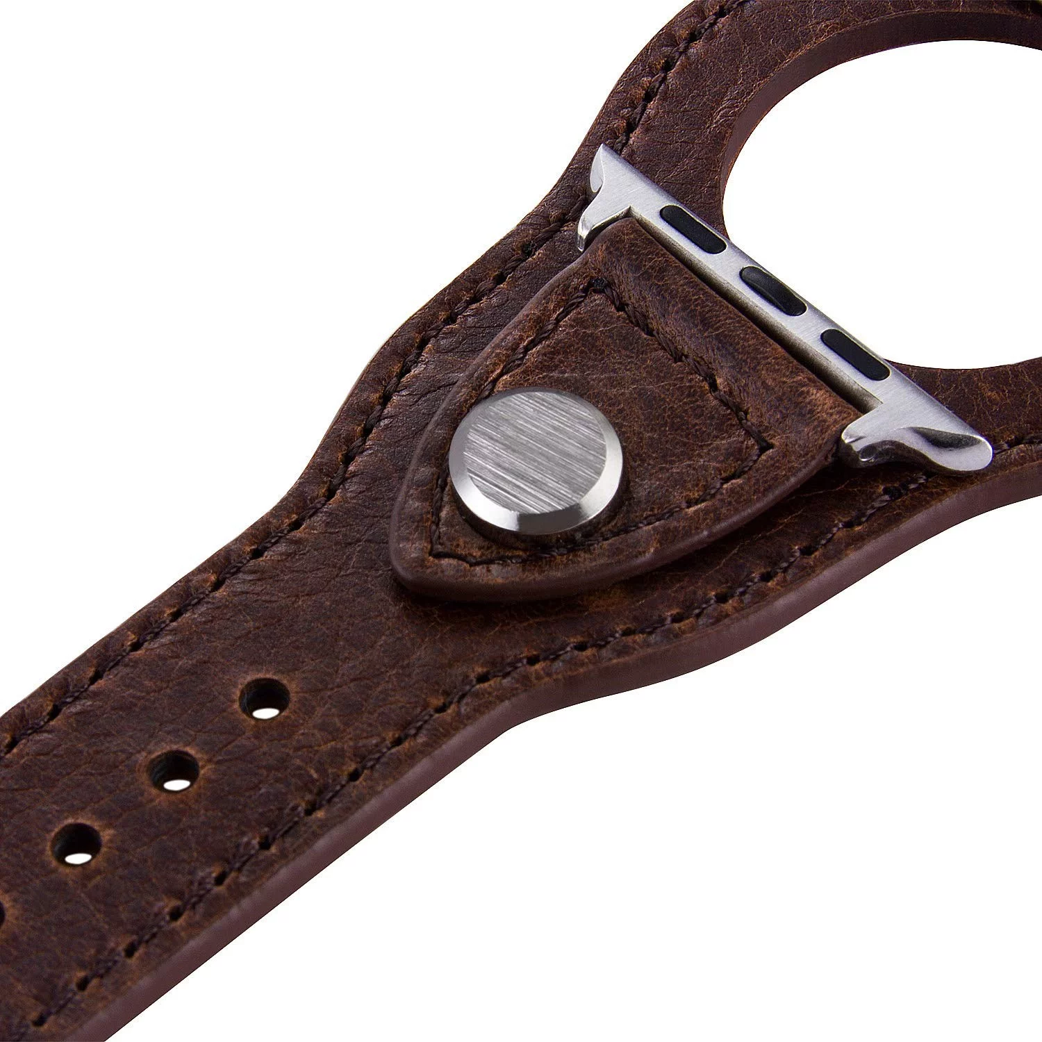 Leather Cuff Band Compatible with Apple Watch Bands 45mm 44mm 42mm Men Women Genuine Leather for iWatch Bracelet Wristband Cuff Strap Compatible Apple Watch Series 7/6/5/4/3/2/1 SE -Coffee