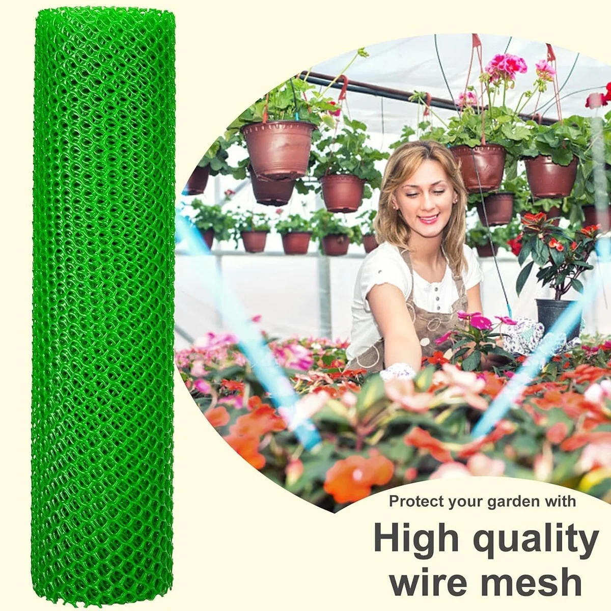 WSYW 10ft Chicken Wire Mesh Plastic Poultry Net Fencing Plant Garden Barrier for Poultry Dogs Rabbit Gardening Green