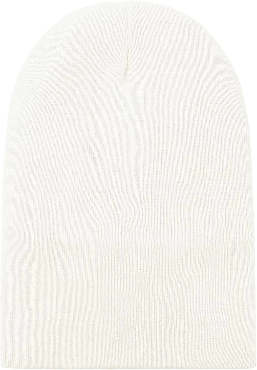 Women Satin Lined Knit Beanie Hat Winter Hats for Women Men Silk Lining Soft Slouchy Warm Cuffed Beanie Hat (White)