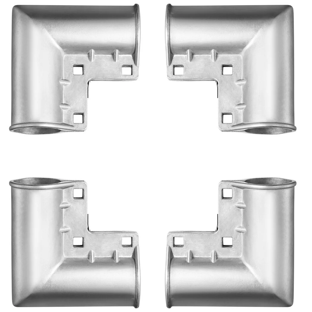 4 Packs Aluminum Gate Corner; Chain Link Fence Gate Corners; ID 1.3” Pressed Gate Elbow Connectors with 90-Degree Angle Design