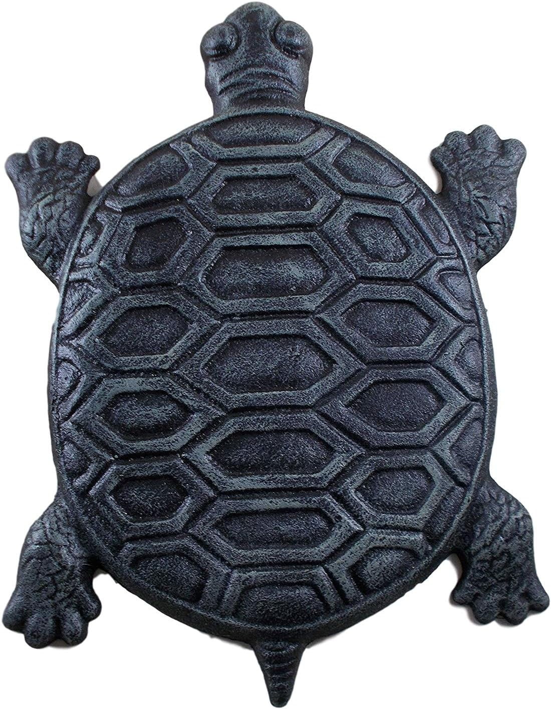 Set of 2 Iron Verdigris Garden Turtle Stepping Stone