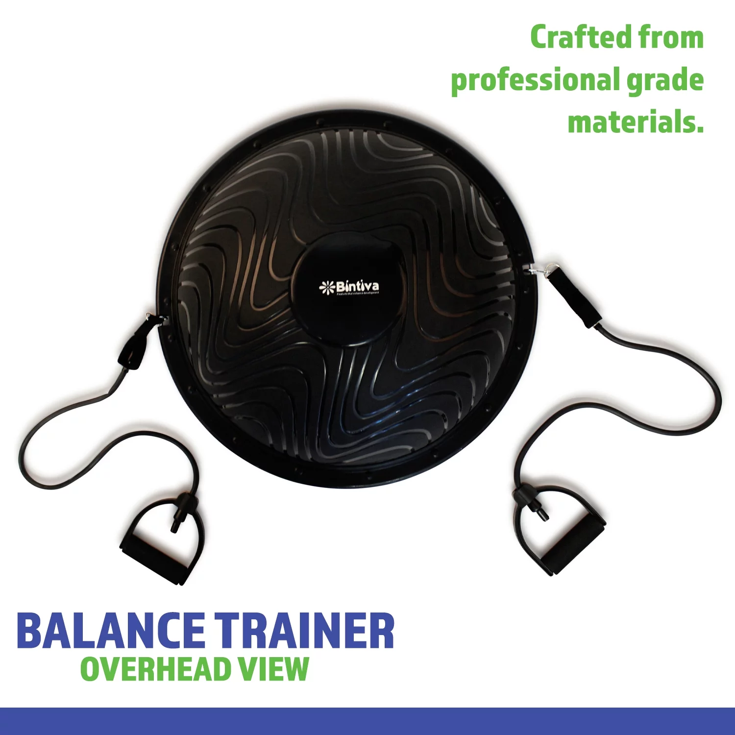 Half Ball Balance Trainer - For Home Rehabilitation, Exercise, and Stability Training - Includes Straps, and Pump