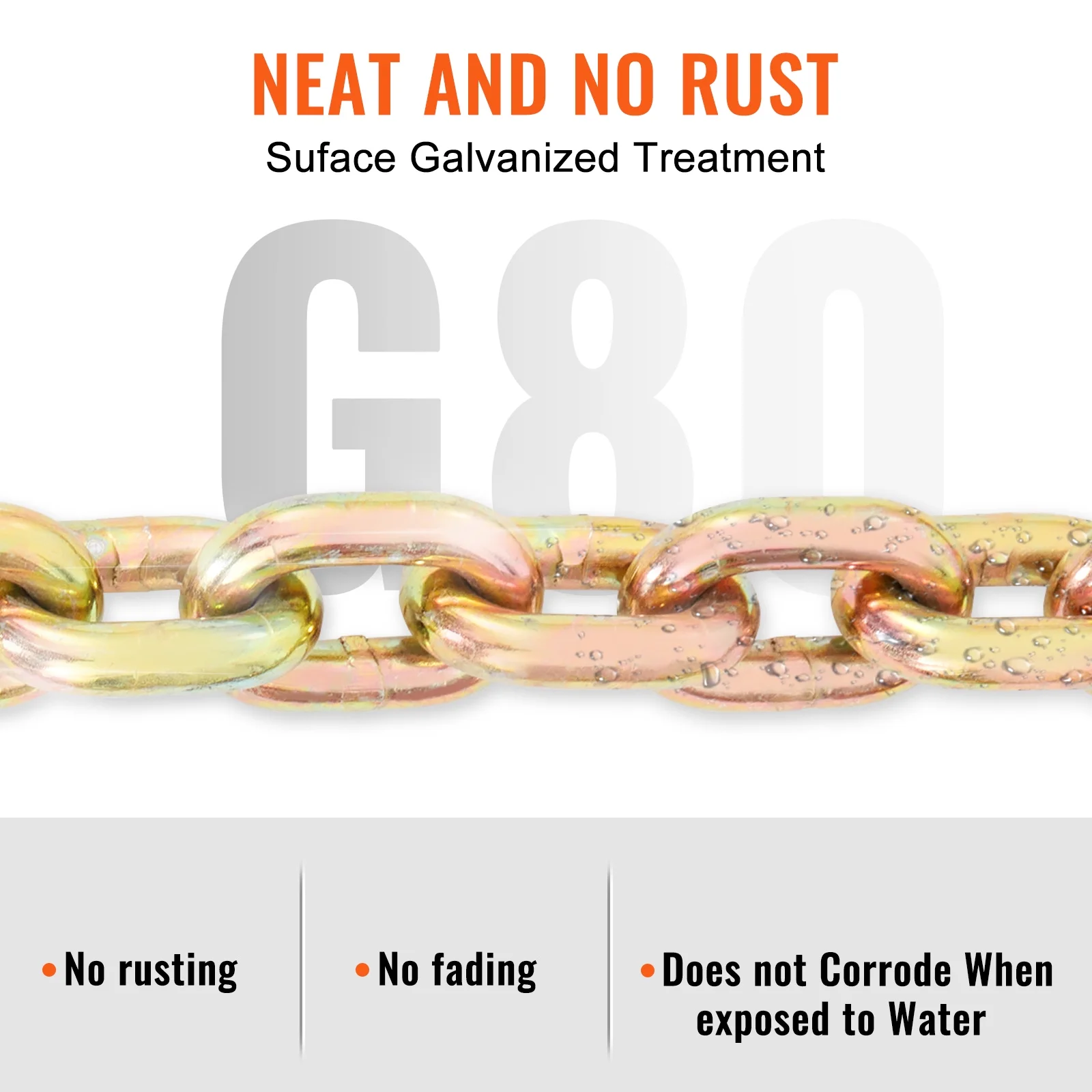 SKYSHALO Bundle Chain G80 Tow Chain with Hook 7100 lb. Load 3/8 in. x 20 in. 2-Pack
