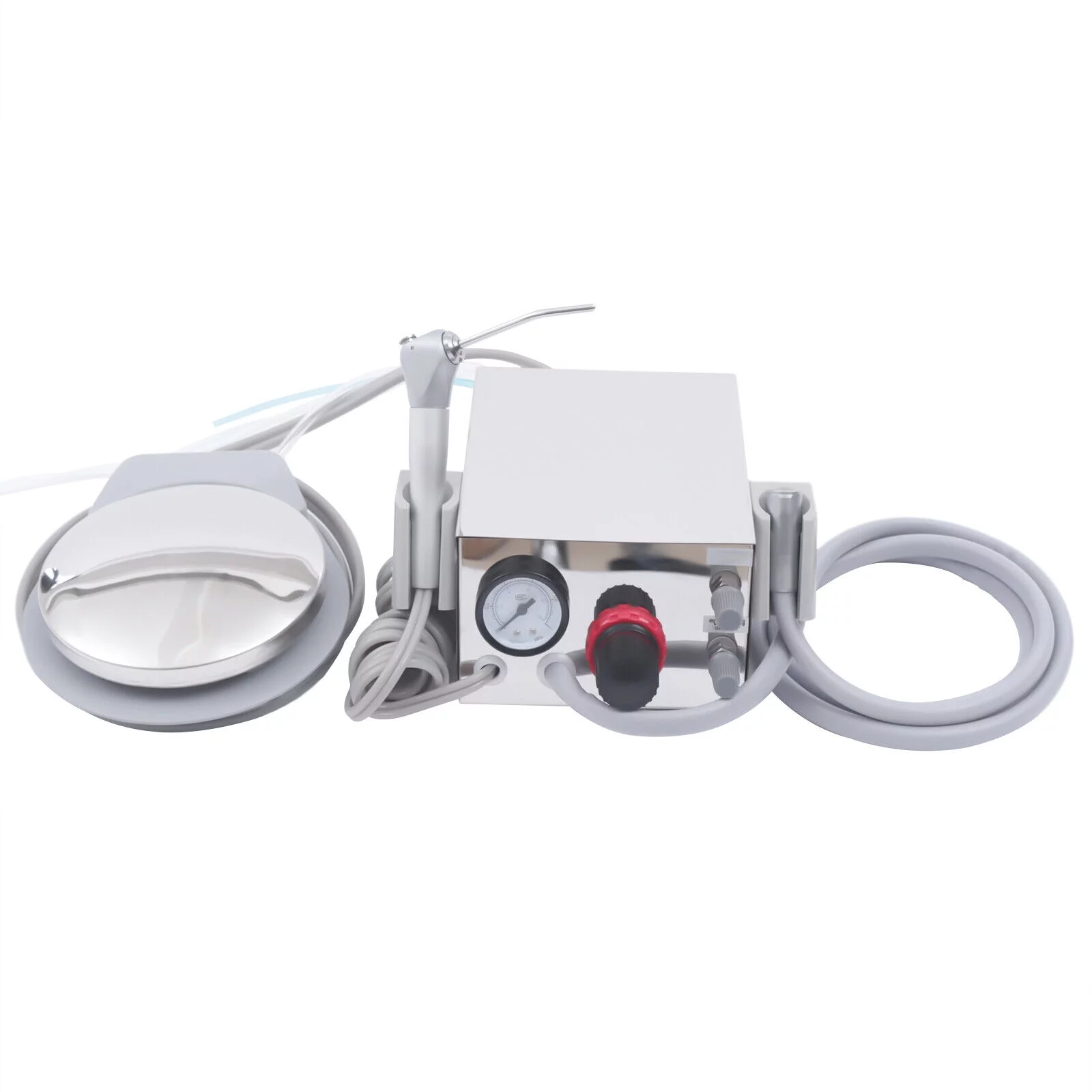 Miumaeov 4H Portable Dental Turbine Unit 4 Hole Three Way Syringe Work for Air Compressor