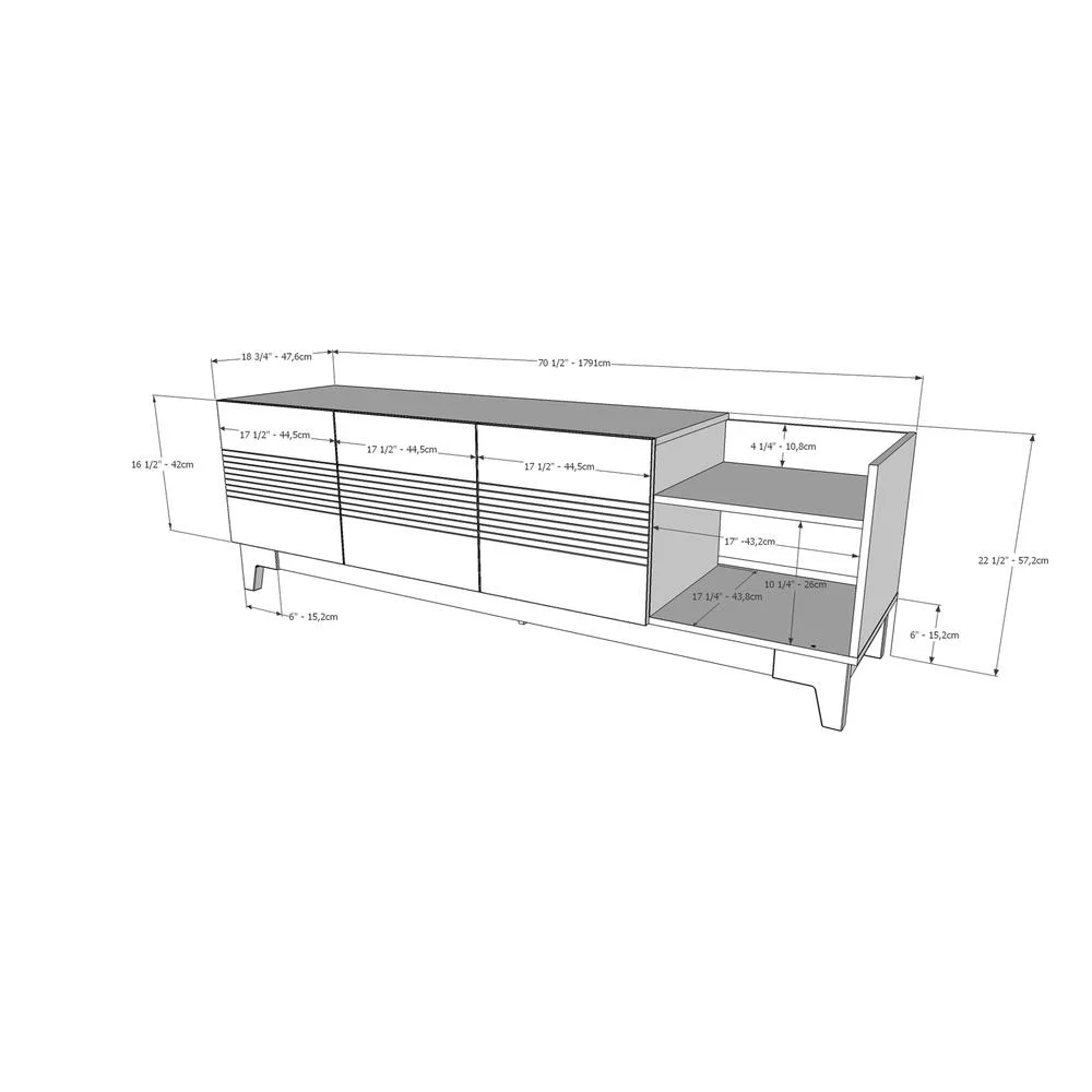 Nexera Influence Modern Wood TV Stand for TVs up to 80 in., Bark Gray and Charcoal Gray