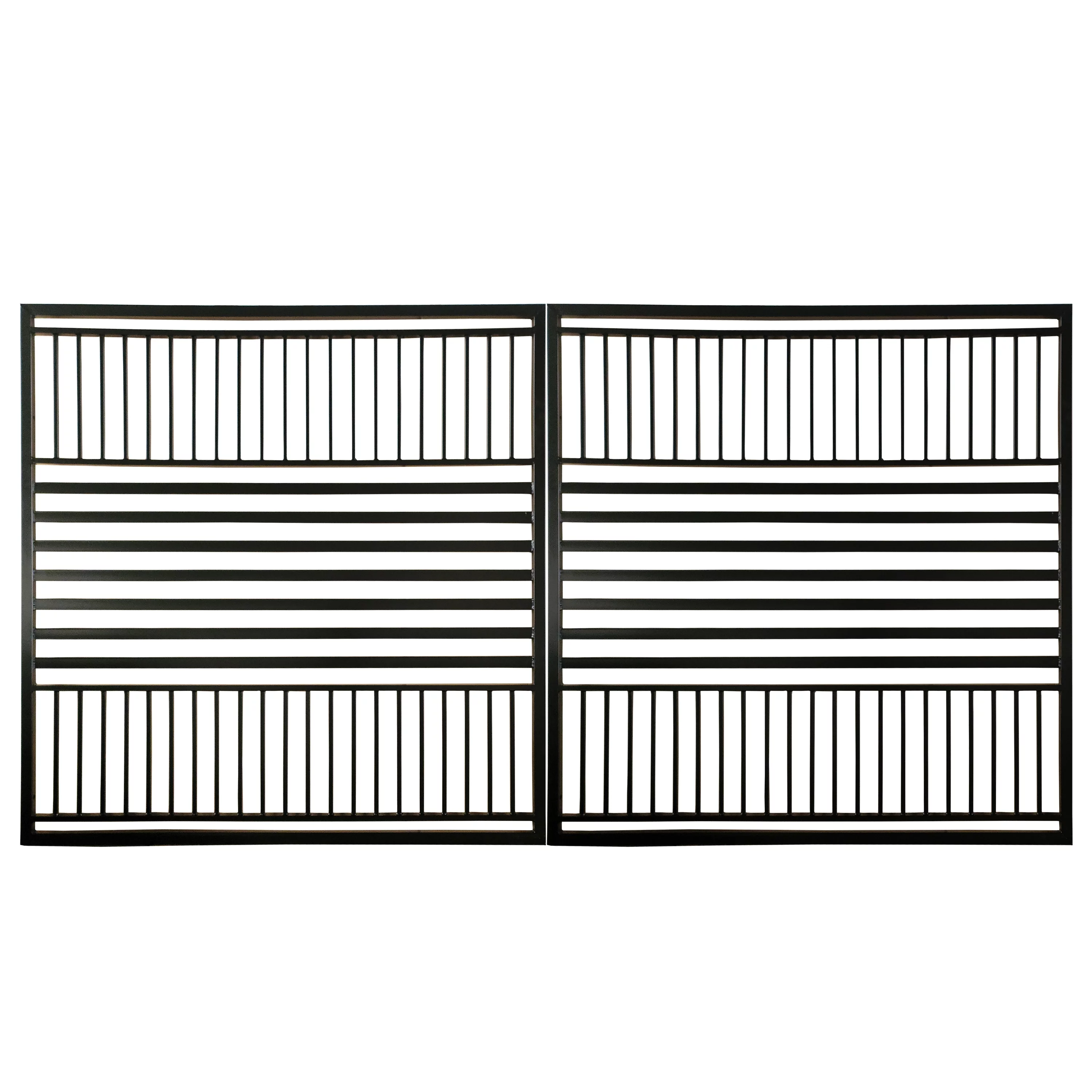 ALEKO Modern Garden Steel Dual Swing Driveway Gate Barcelona Style 12 x 6 feet