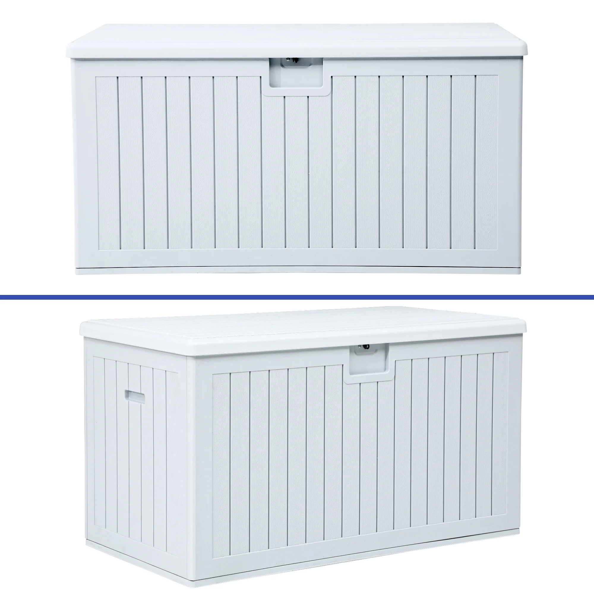 XL Outdoor Storage Patio Box, Capacity 150 Gallons, Storage Patio Deck Box White Aesthetic, Weatherproof